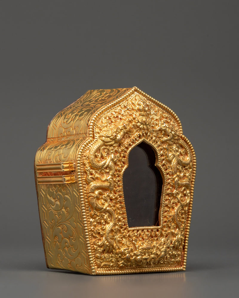 Precious Relic Holder Ghau Box | Beautiful Gold-Plated Copper Body