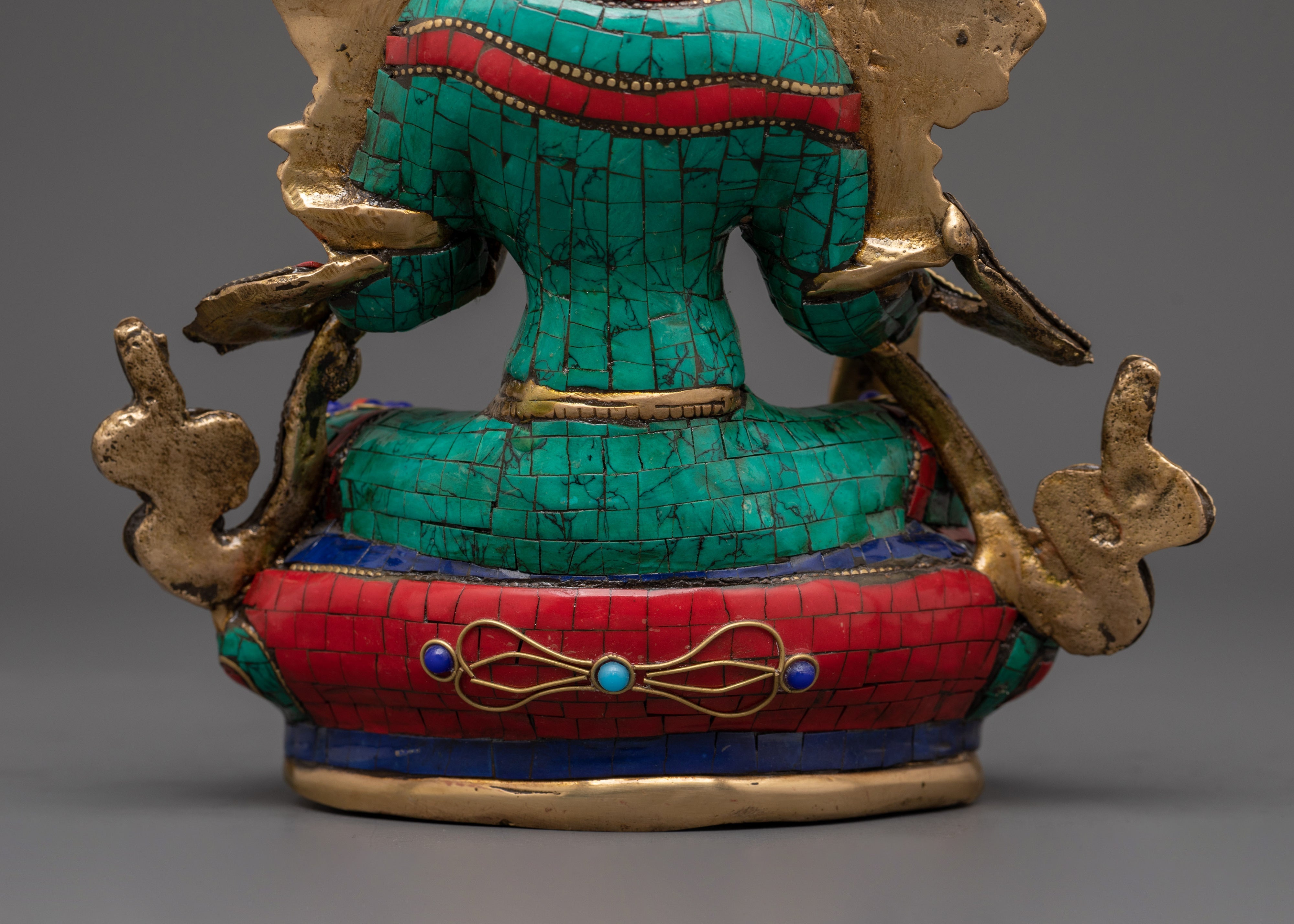 Handcrafted Brass Green Tara Statue | Tibetan Goddess Art