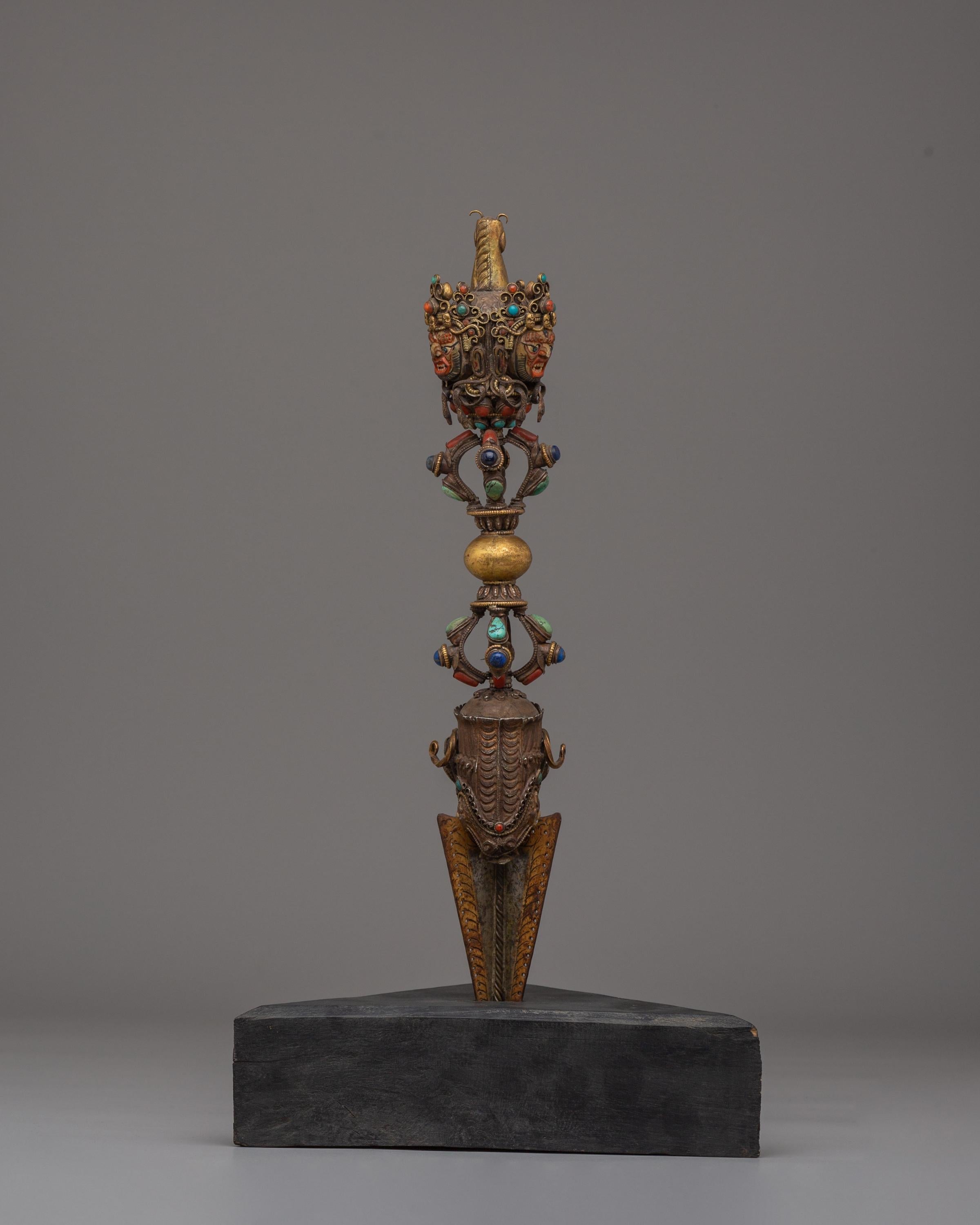 Handmade Phurba with Vajra | Ritual Dagger for Tantric Practice