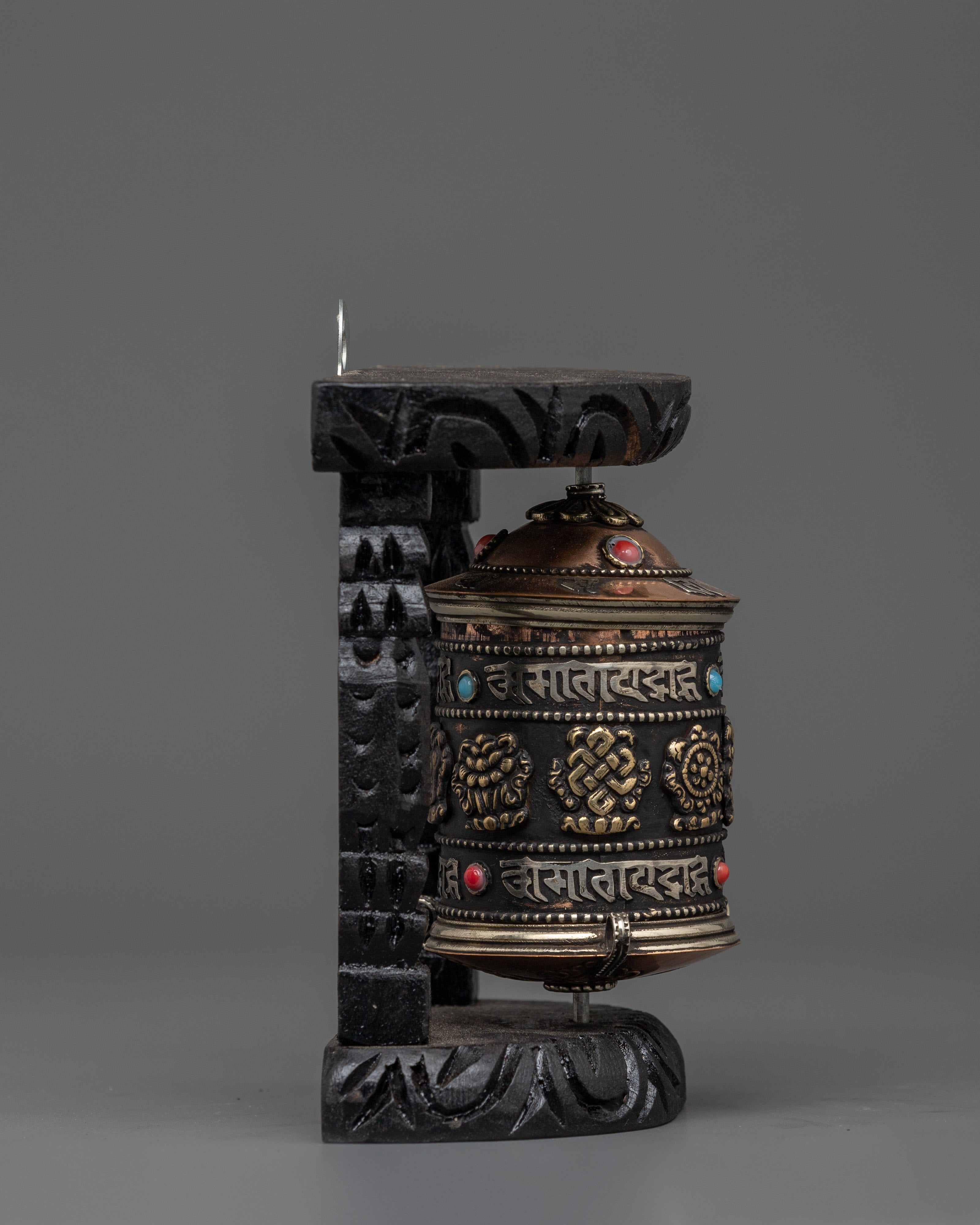 Tibetan Prayer Wheel with Brass | Buddhist Meditation Decor