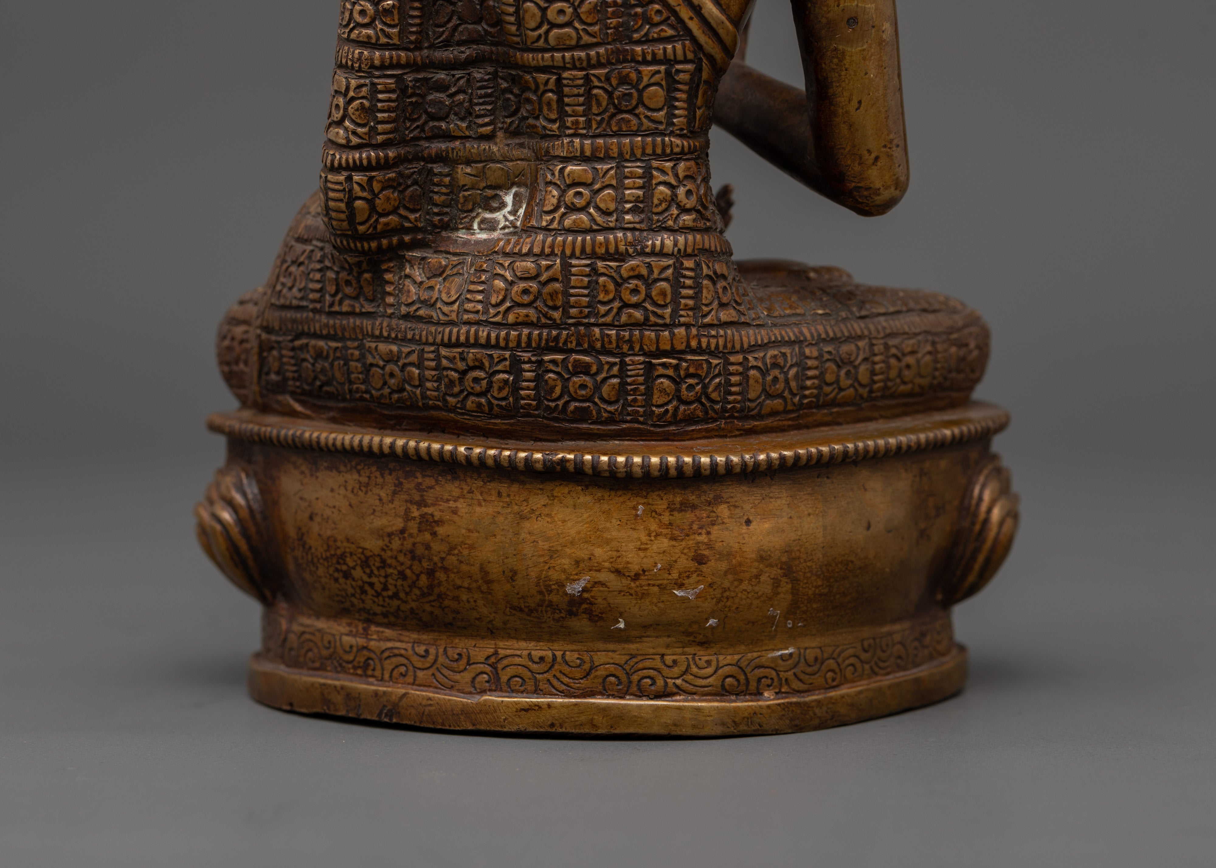 Antique Amogasiddhi Buddha Statue |  Tibetan Copper Meditation Deity