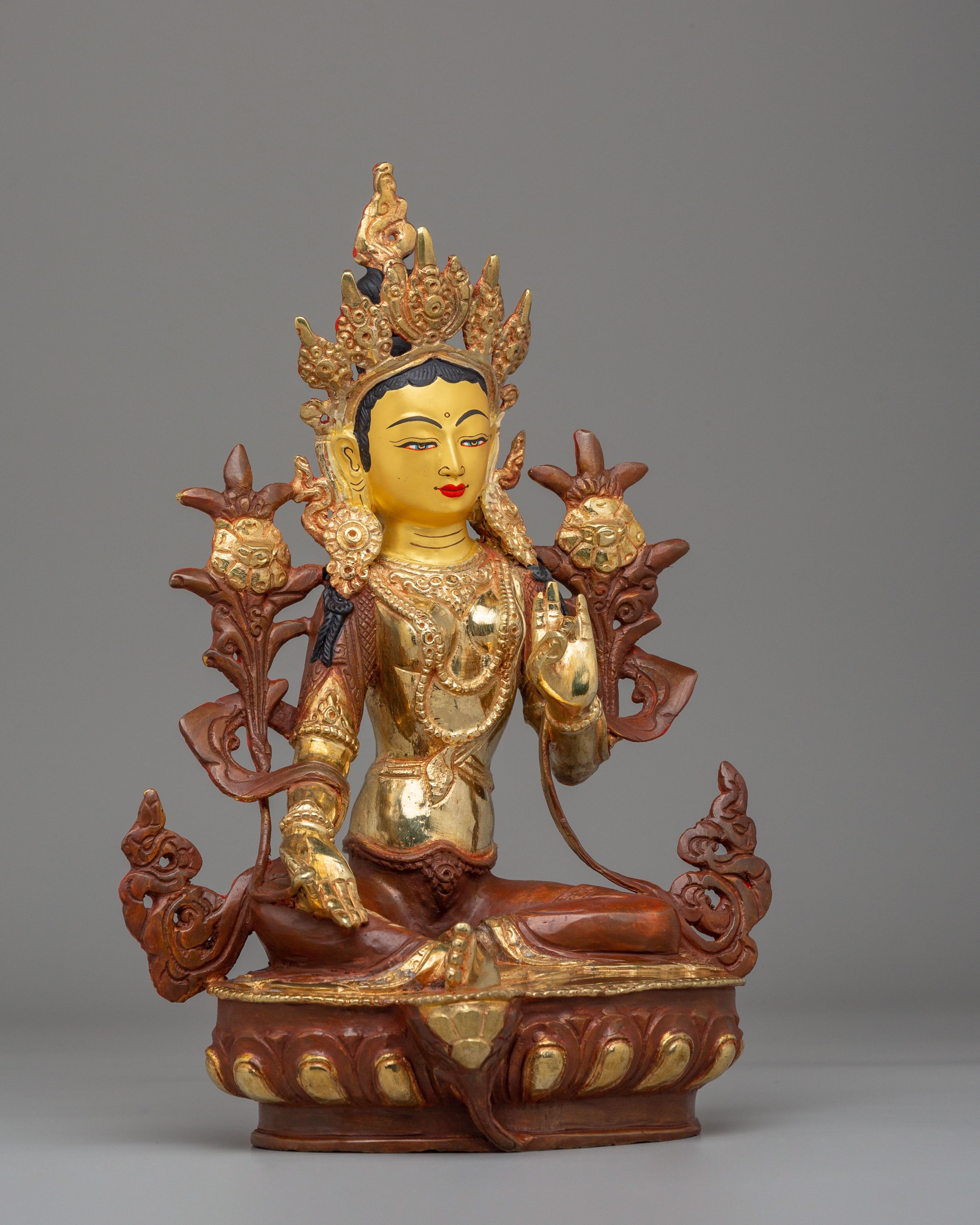 Tibetan Green Tara Goddess Statue | Spiritual Home Decor