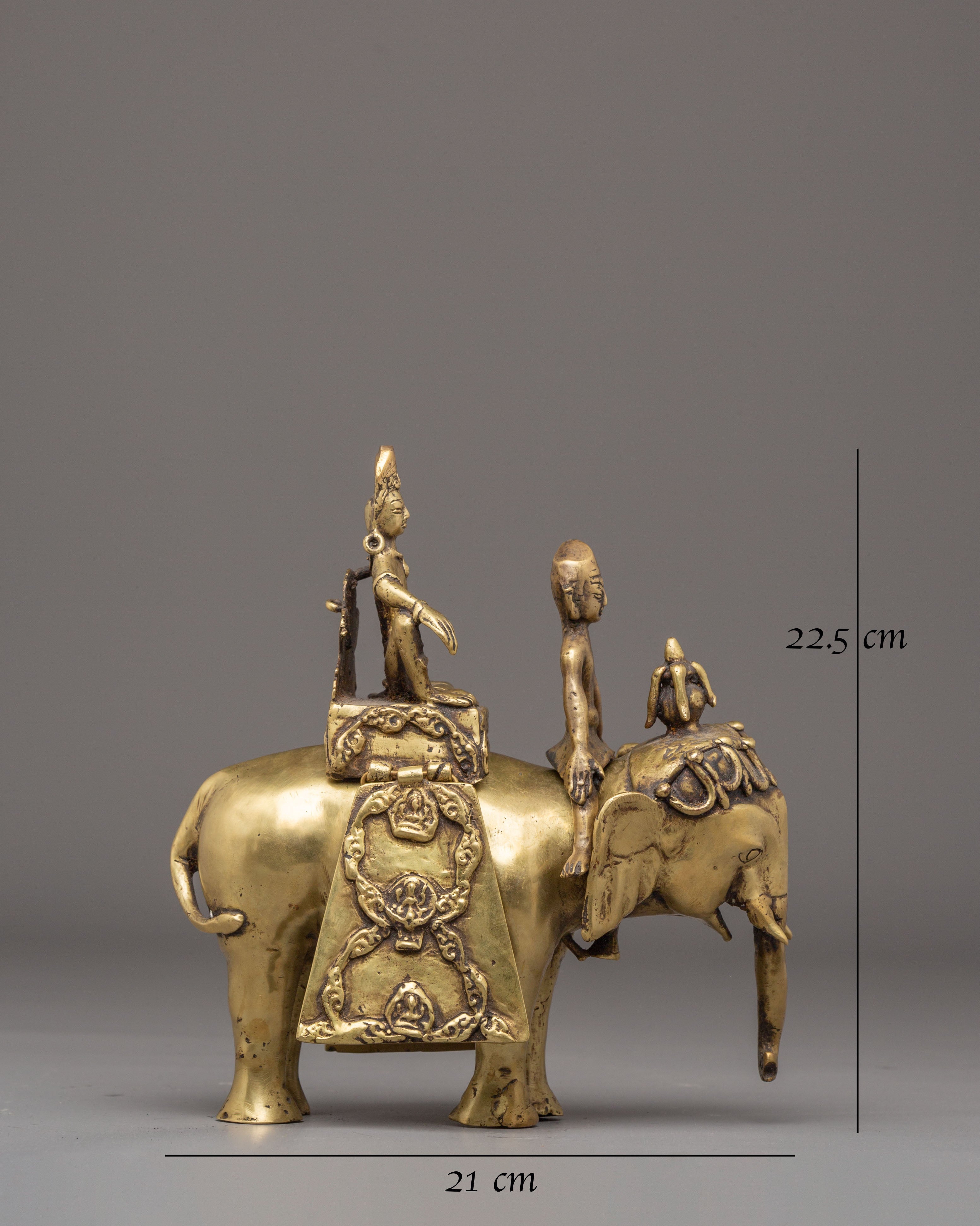 Handcrafted Tibetan Elephant Art with Indra | Symbol of Power