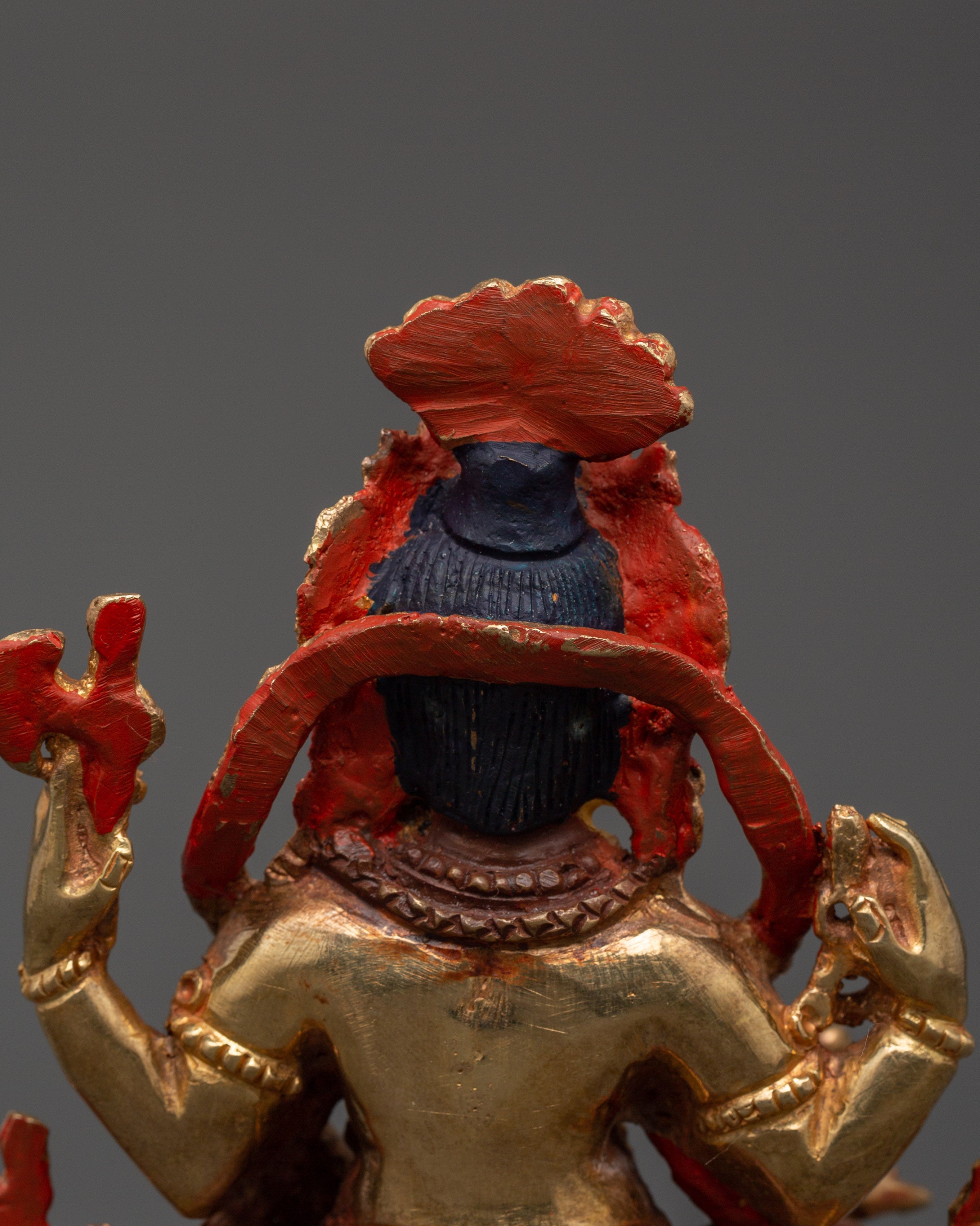 Handcrafted Oxidized Copper Ganesh | Colorful Acrylic Painted Lord Ganesha Sculpture