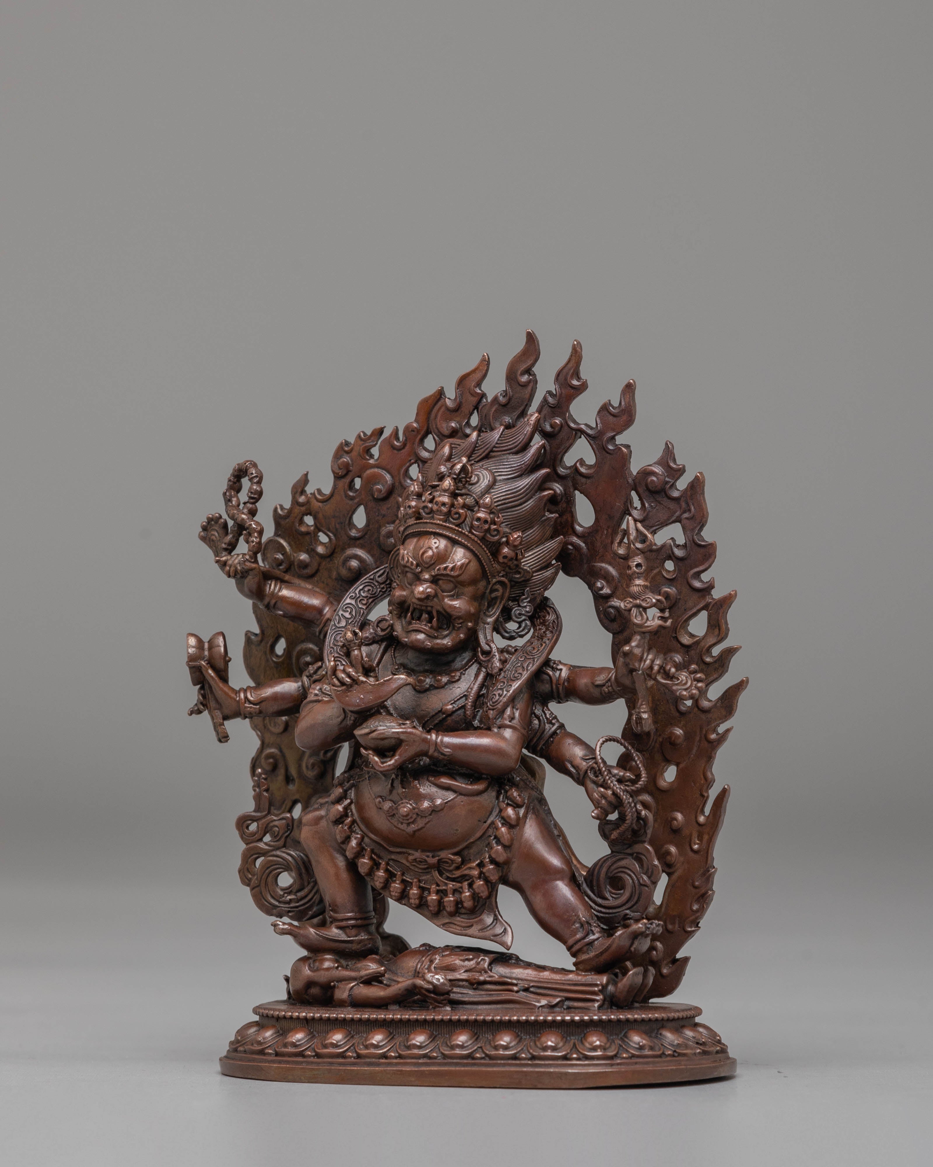 Six-Armed Mahakala Statue | Powerful Dharma Protector in Tibetan Buddhism