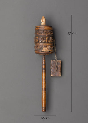 Buffalo Bone Mantra Prayer Wheel | Handcrafted Spinner