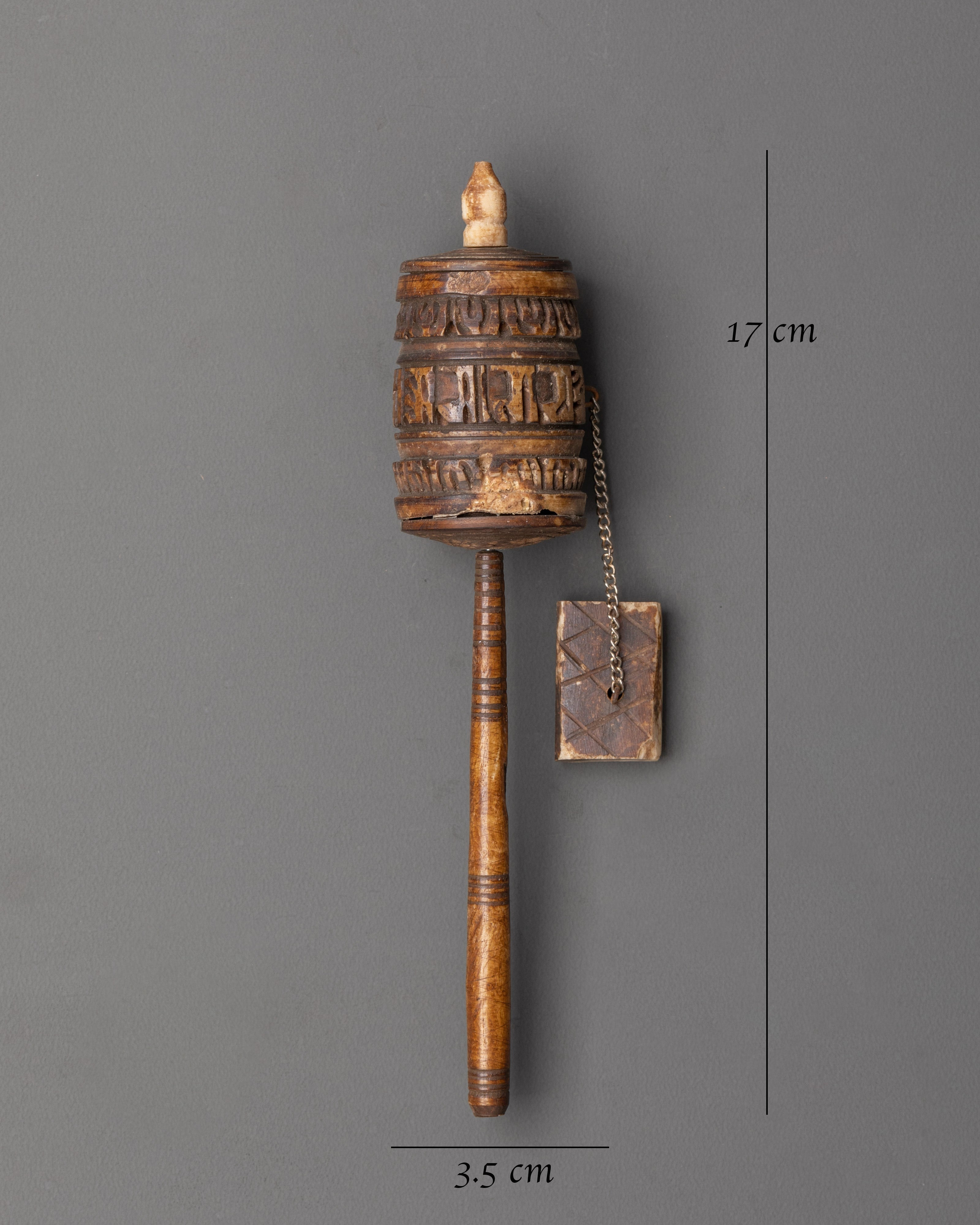 Buffalo Bone Mantra Prayer Wheel | Handcrafted Spinner