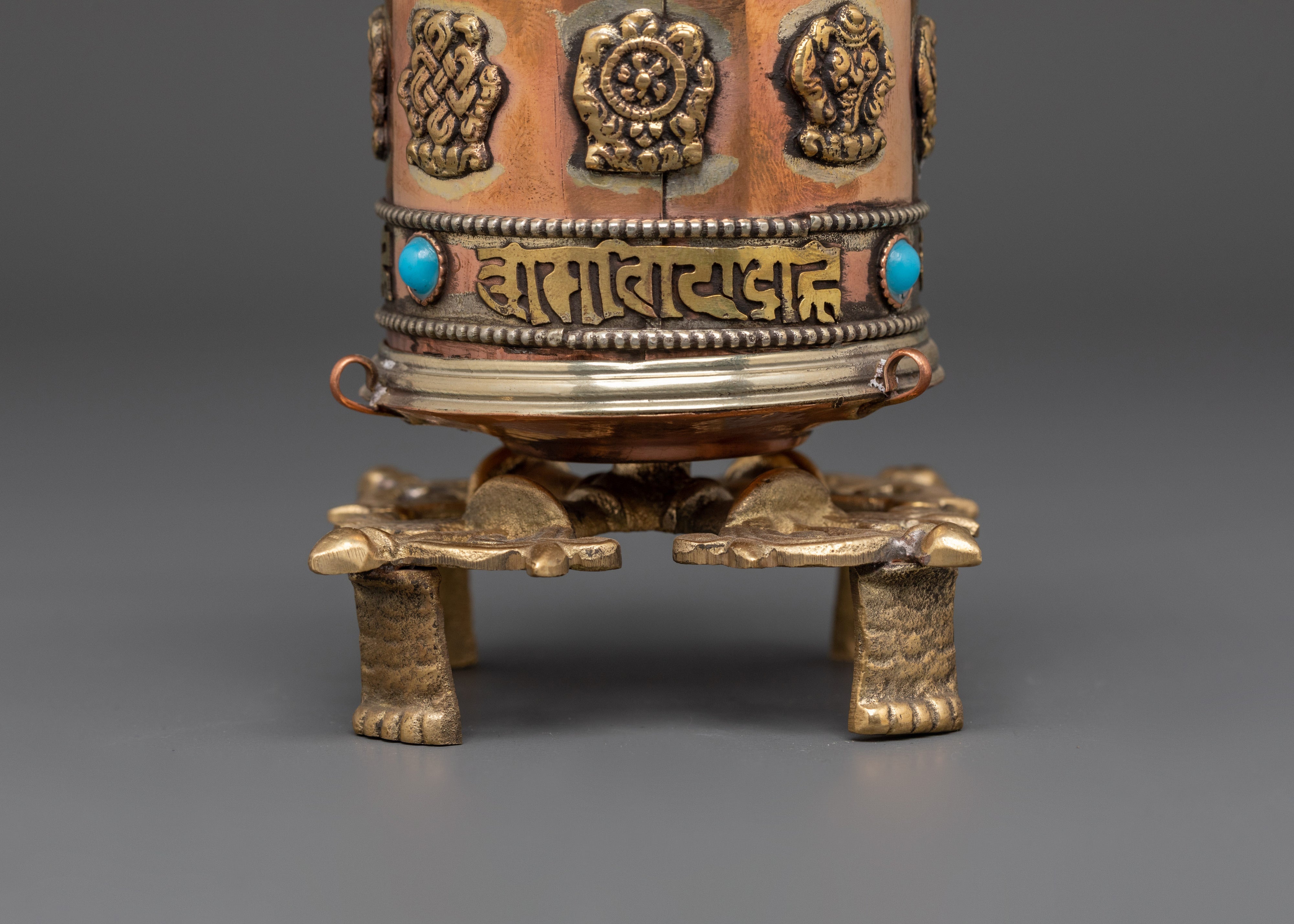 Handcrafted Brass Spiritual Prayer Wheel | Buddhist Meditation Artifact
