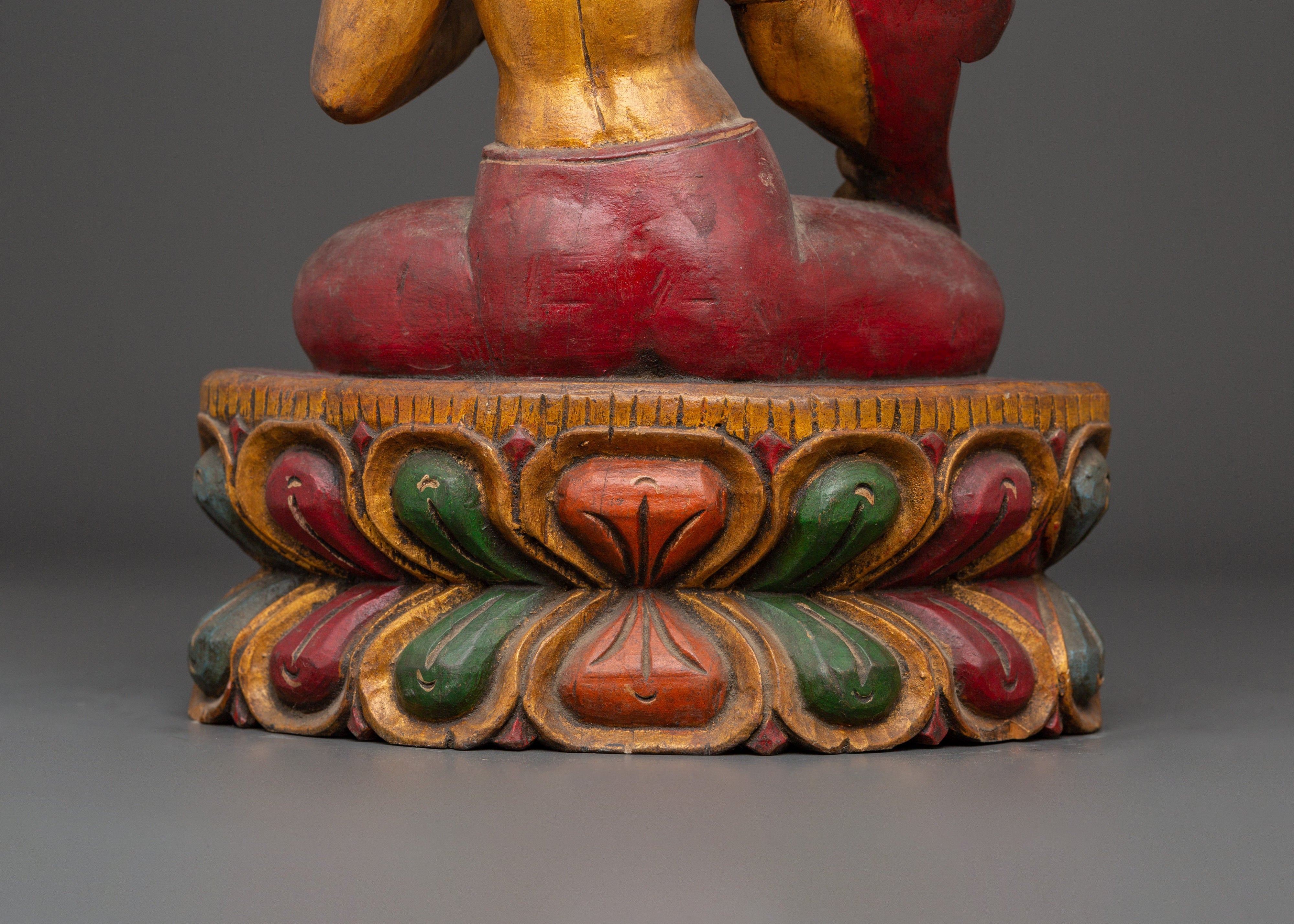 Handcrafted Tibetan Green Tara Statue | Spiritual Buddhist Goddess Figurine