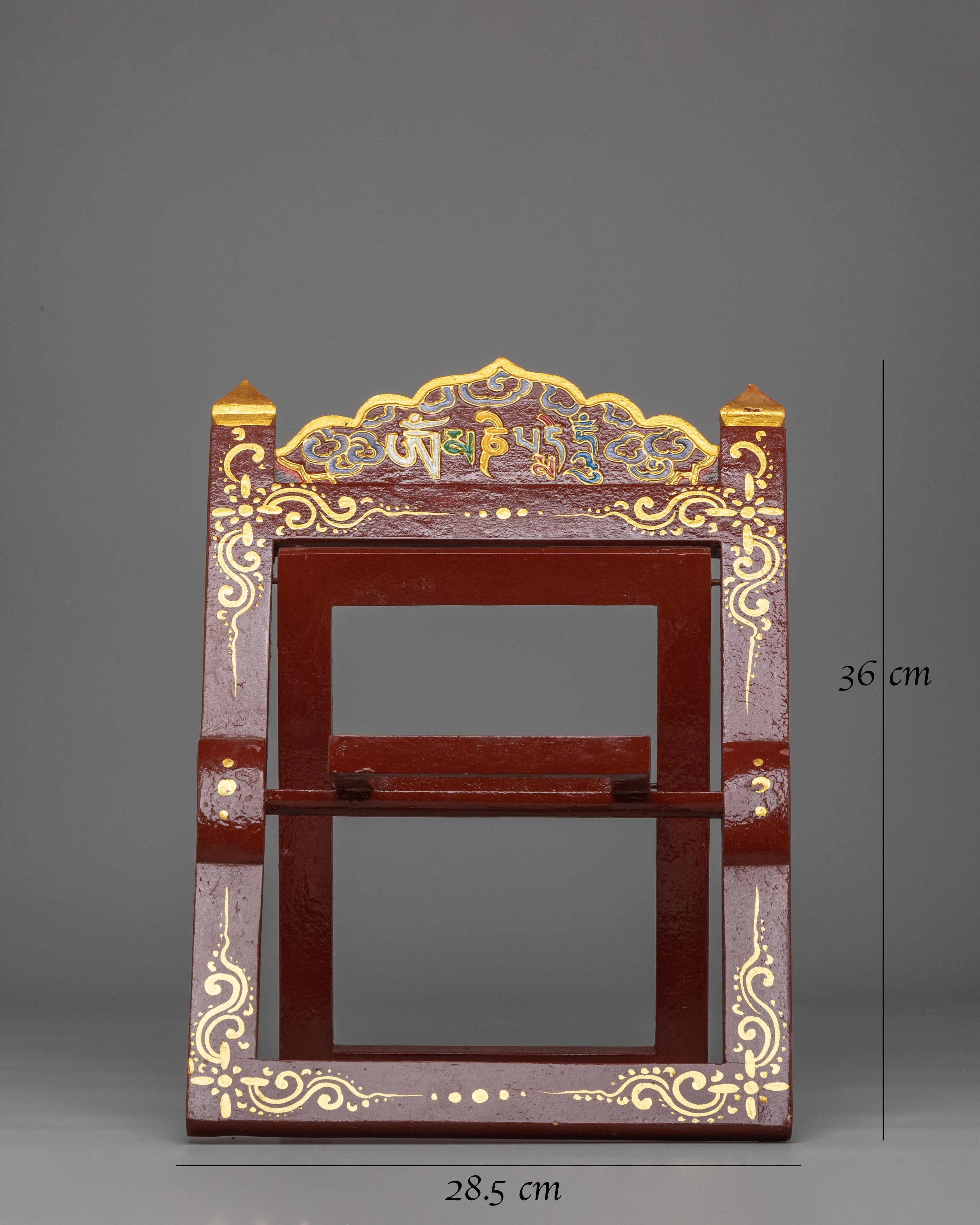 Handcrafted Wooden Book Stand | Traditional Tibetan Decorative Book Holder