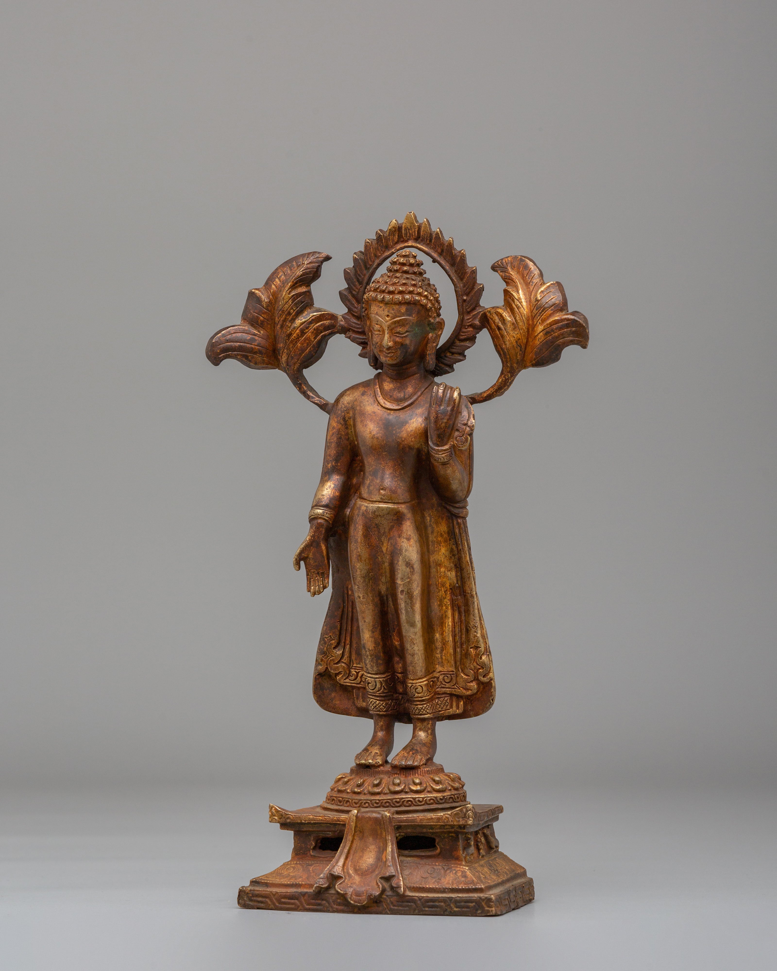 Tibetan Altar Dipankara Buddha Statue | Handcrafted Copper Art