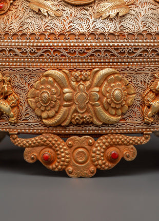 Sacred Copper and Gold-Plated Treasure Chest | Handcrafted Box