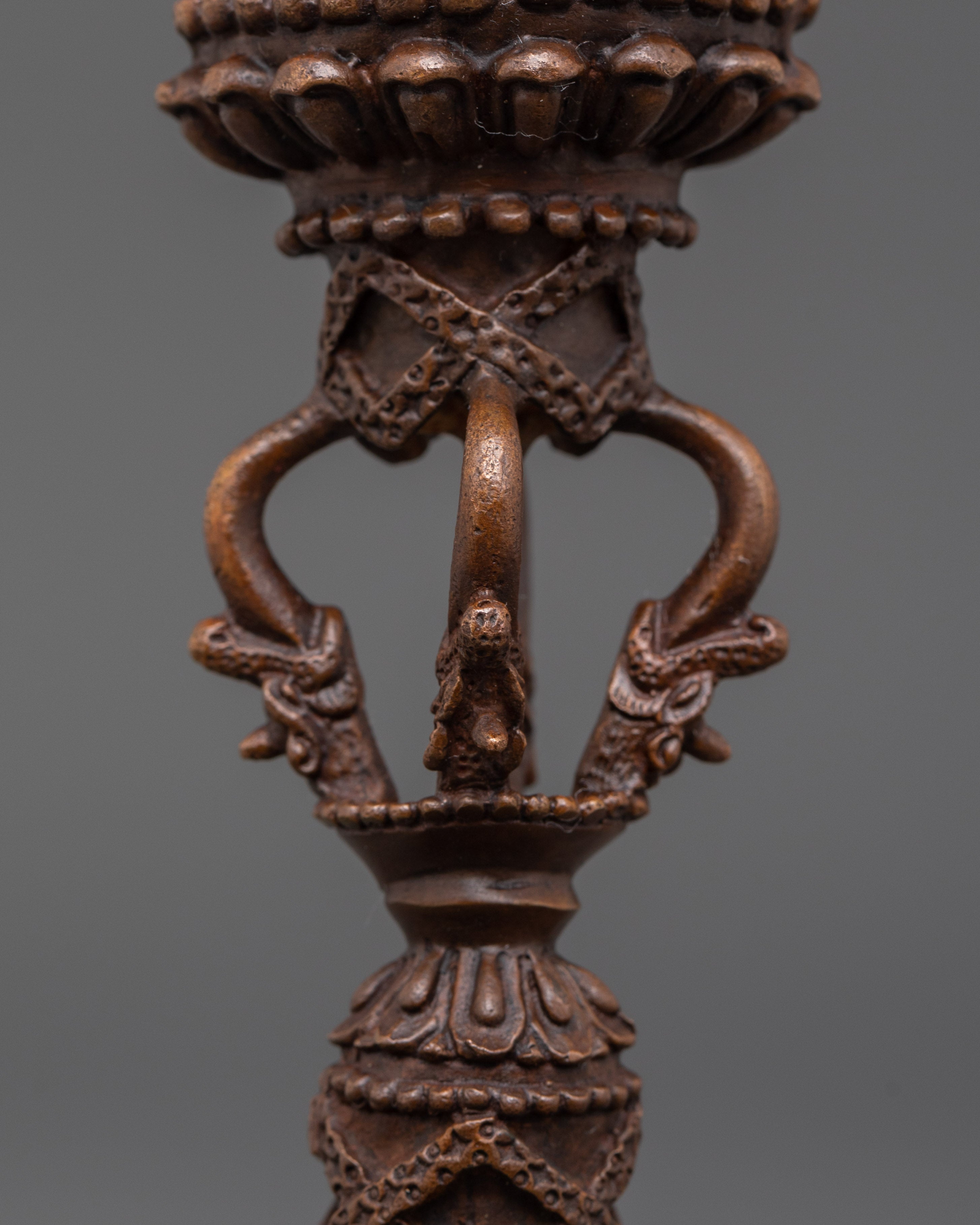 Handmade Tibetan Garuda Phurba | Oxidized Copper Ritual Dagger