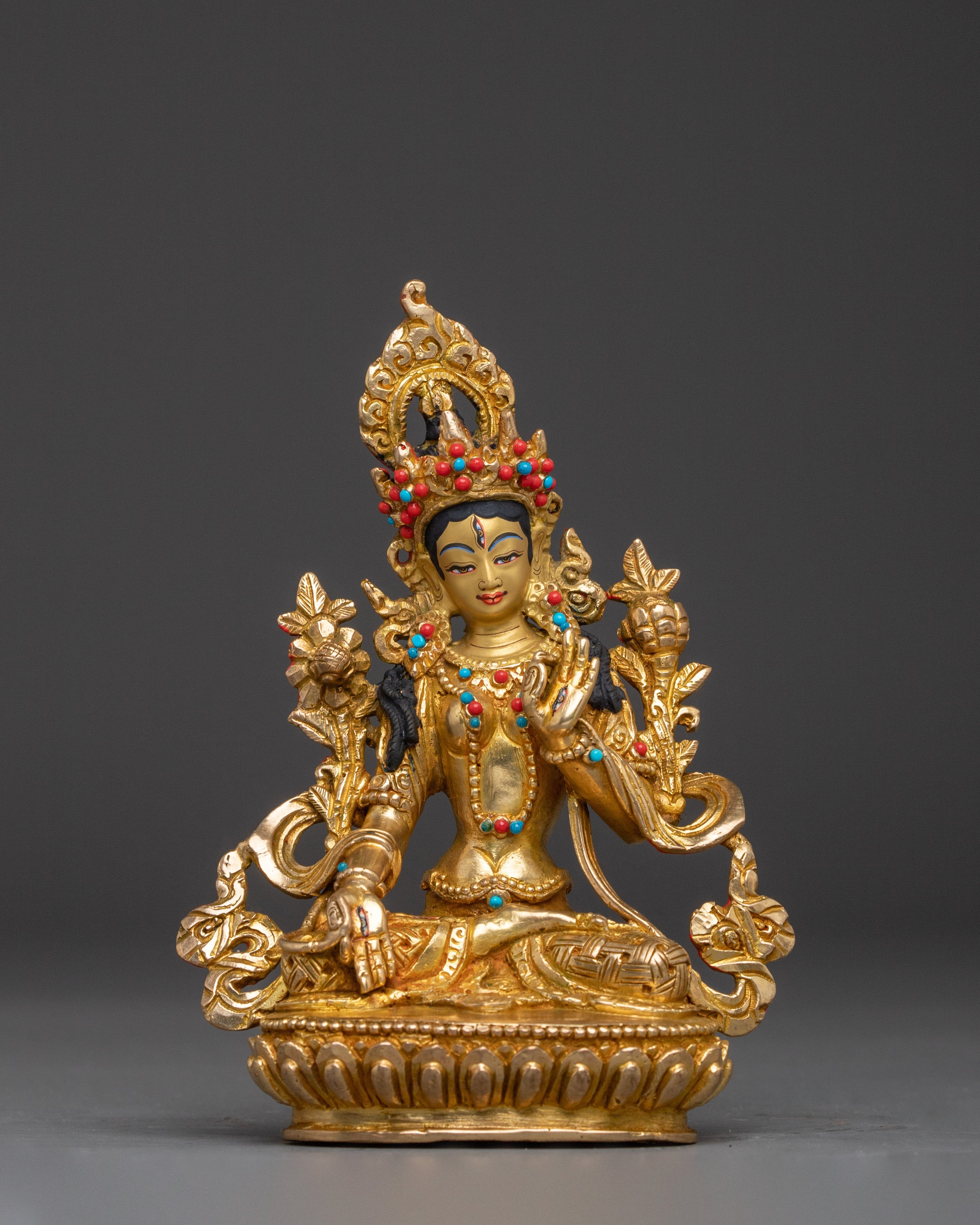 Golden Bodhisattva Statue Set | Tibetan Buddhism Five Enlightened  Beings