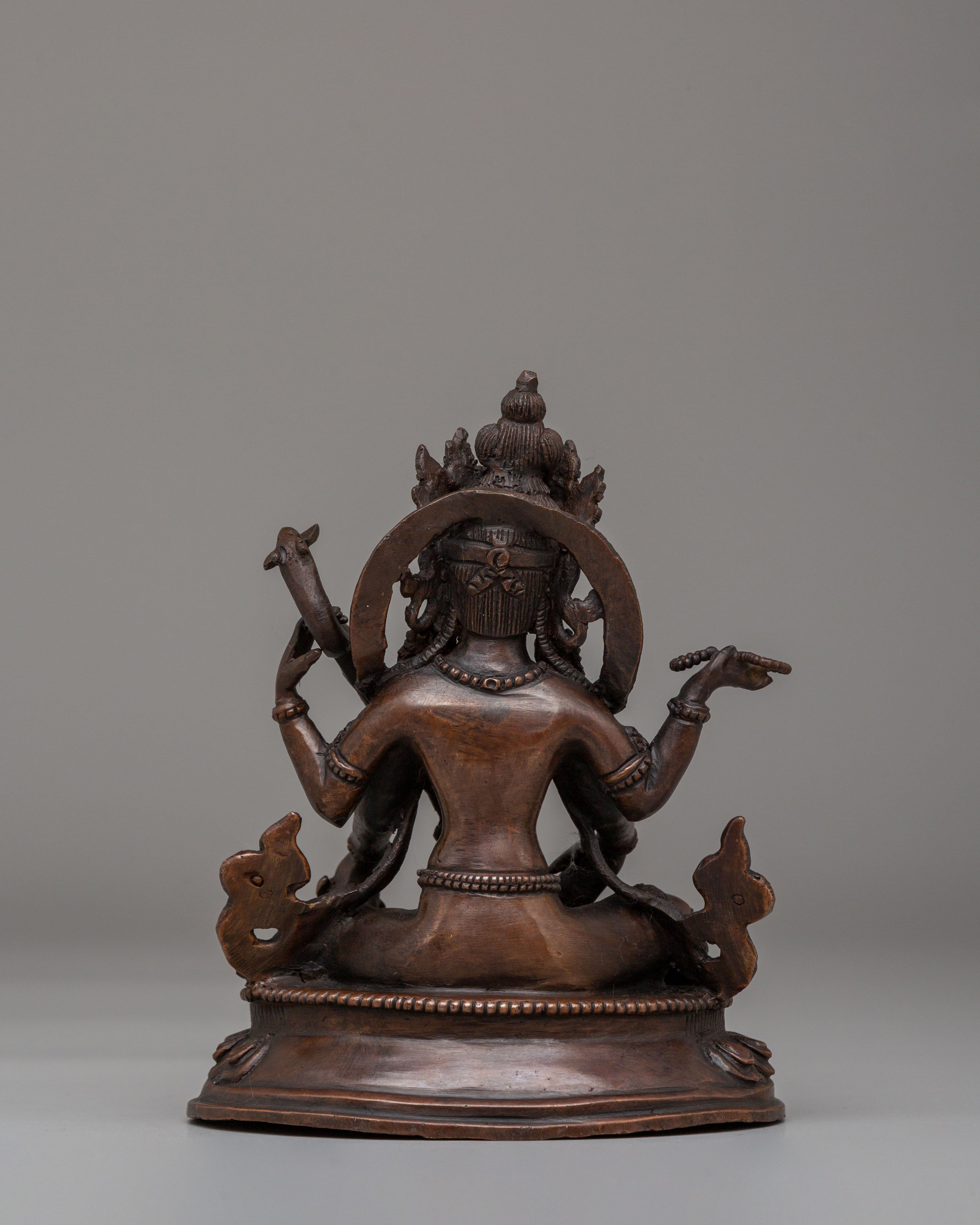 Traditional Saraswati Statue | Oxidized Copper Body