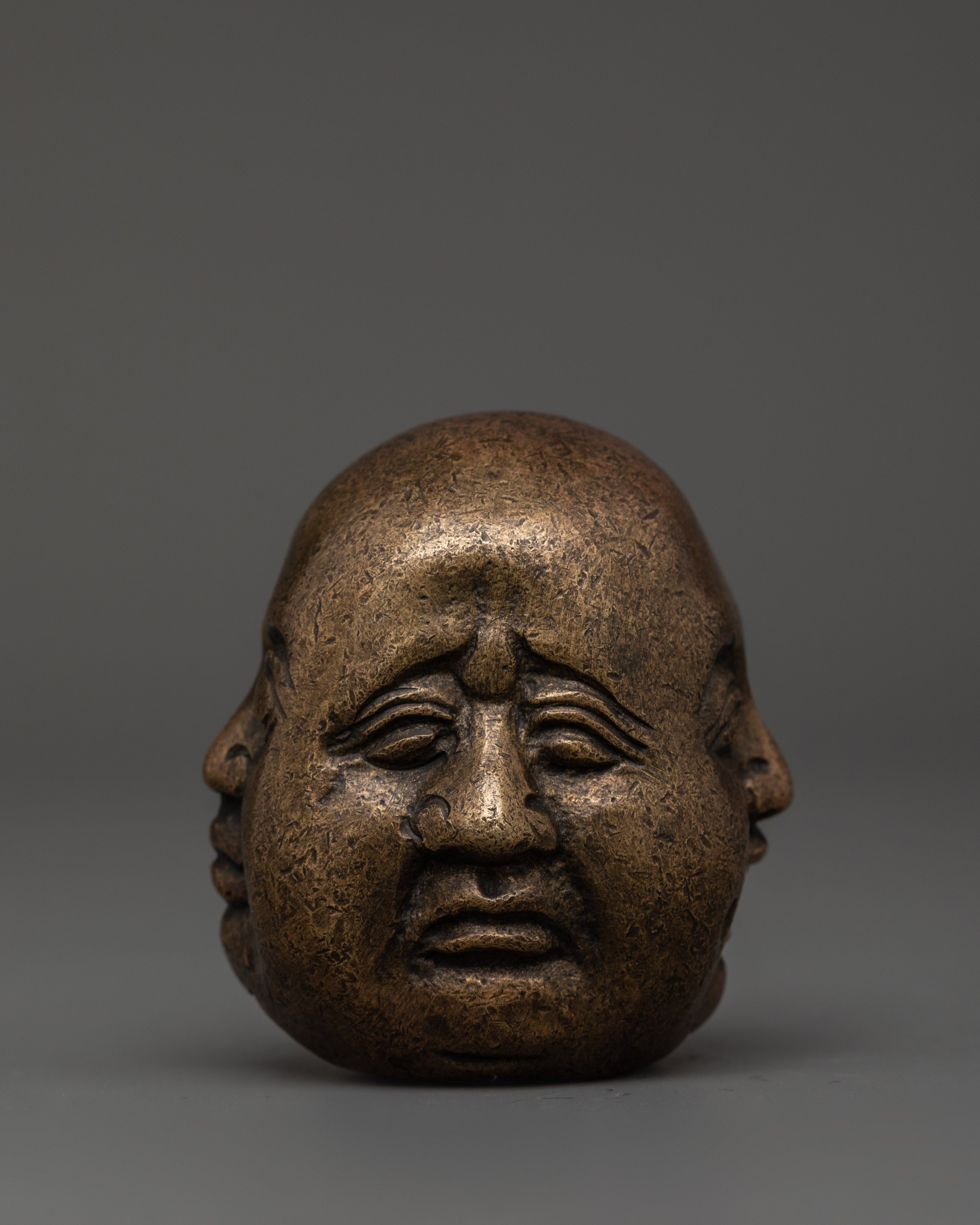 Laughing Buddha Head for Decor | Bronze Buddha Sculpture