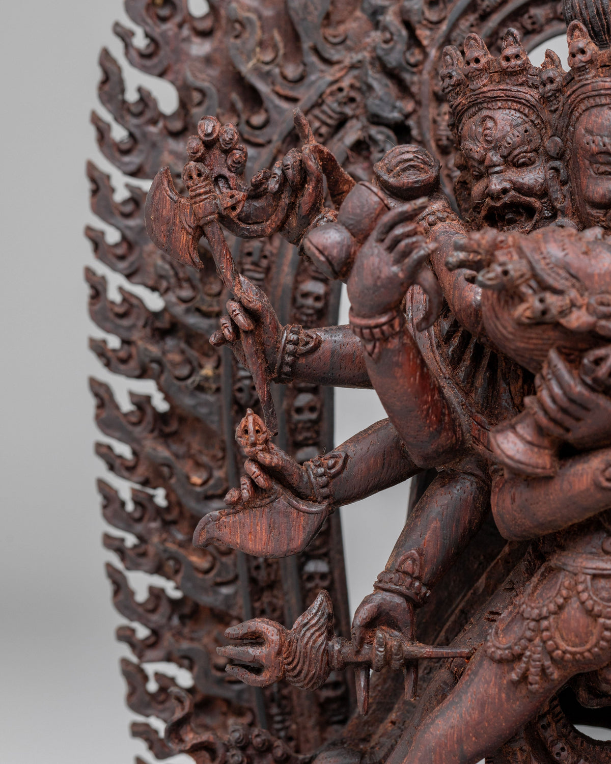 Traditional Chakrasamvara Sculpture | Handcrafted Wooden Artwork