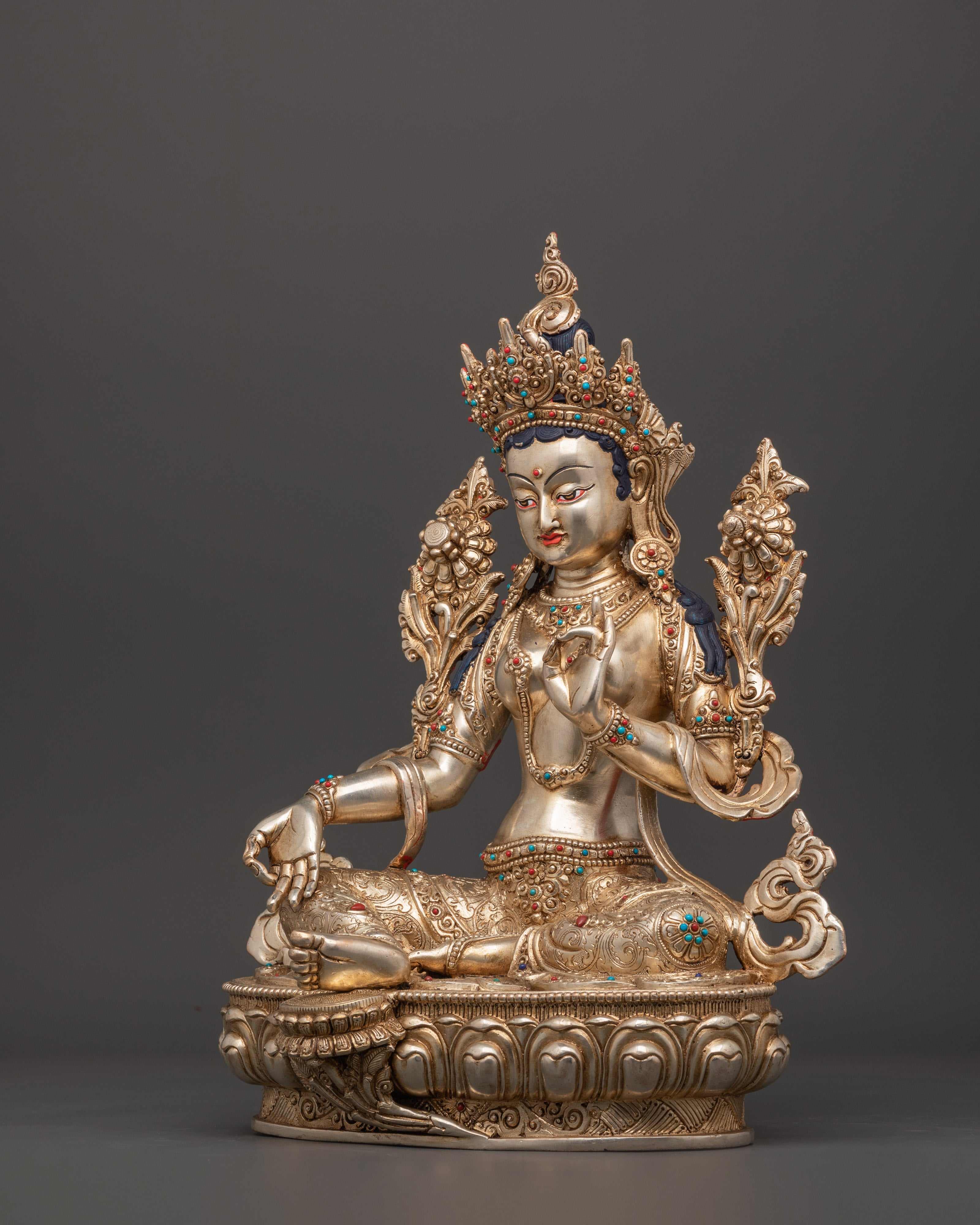 Sacred Green Tara Sculpture for Healing | Buddhist Goddess