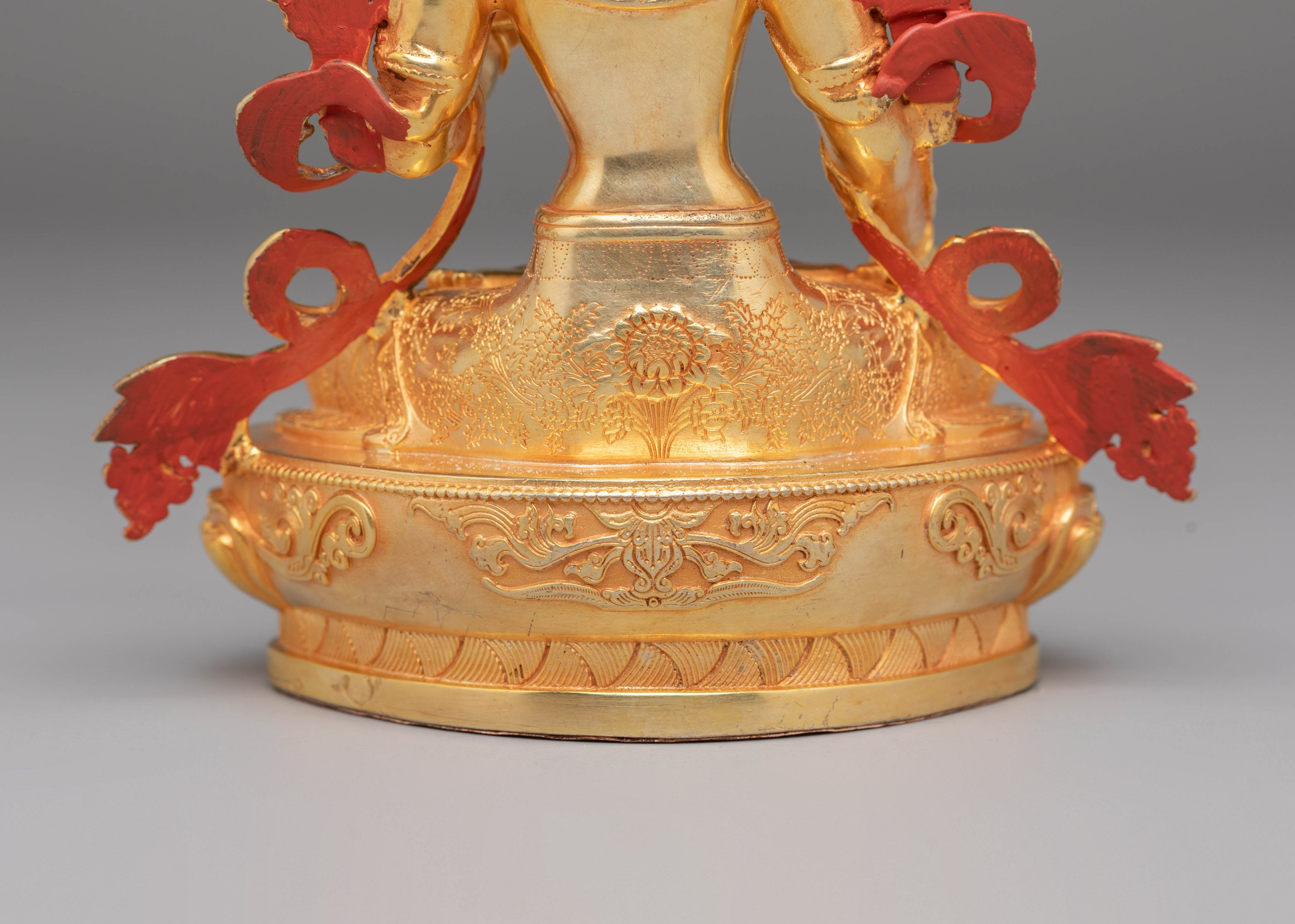 Green Tara Compassion Statue | Handcrafted Tibetan Deity Figurine