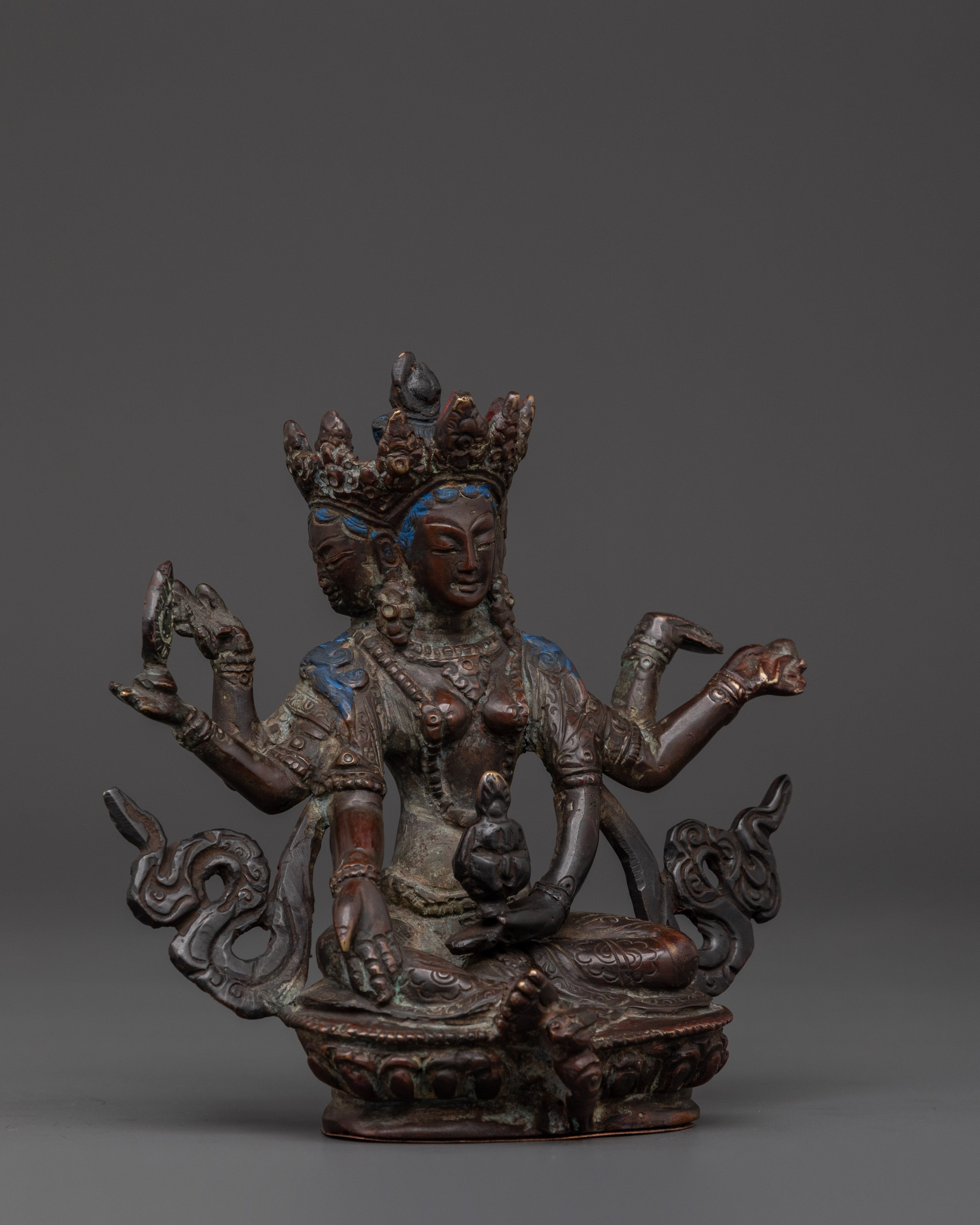 Handcrafted Vasudhara Brass Statue | Sacred Symbol of Buddhist Wealth Blessings