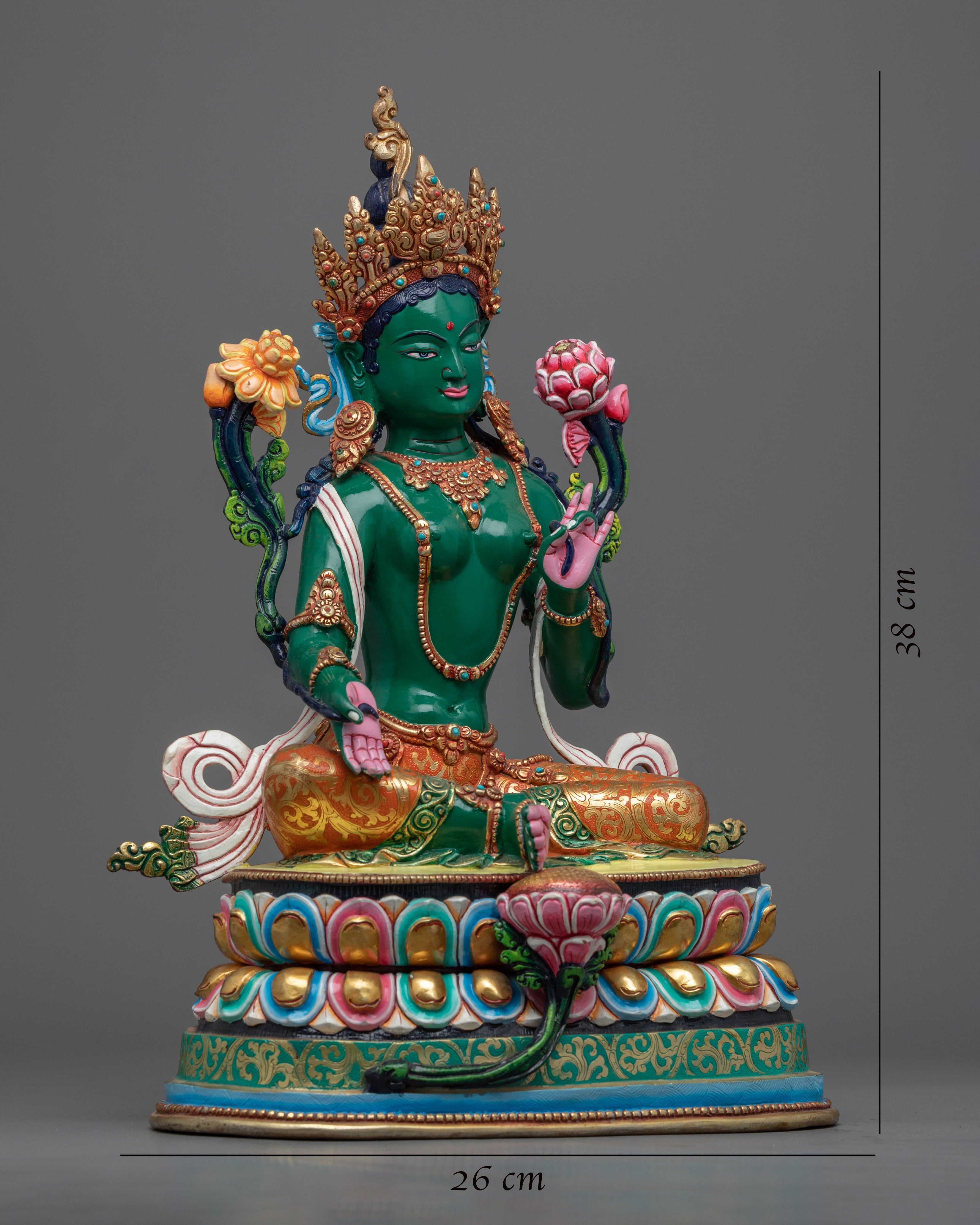Goddess Green Tara Statue | Tibetan Spiritual Sculpture For Mindfulness