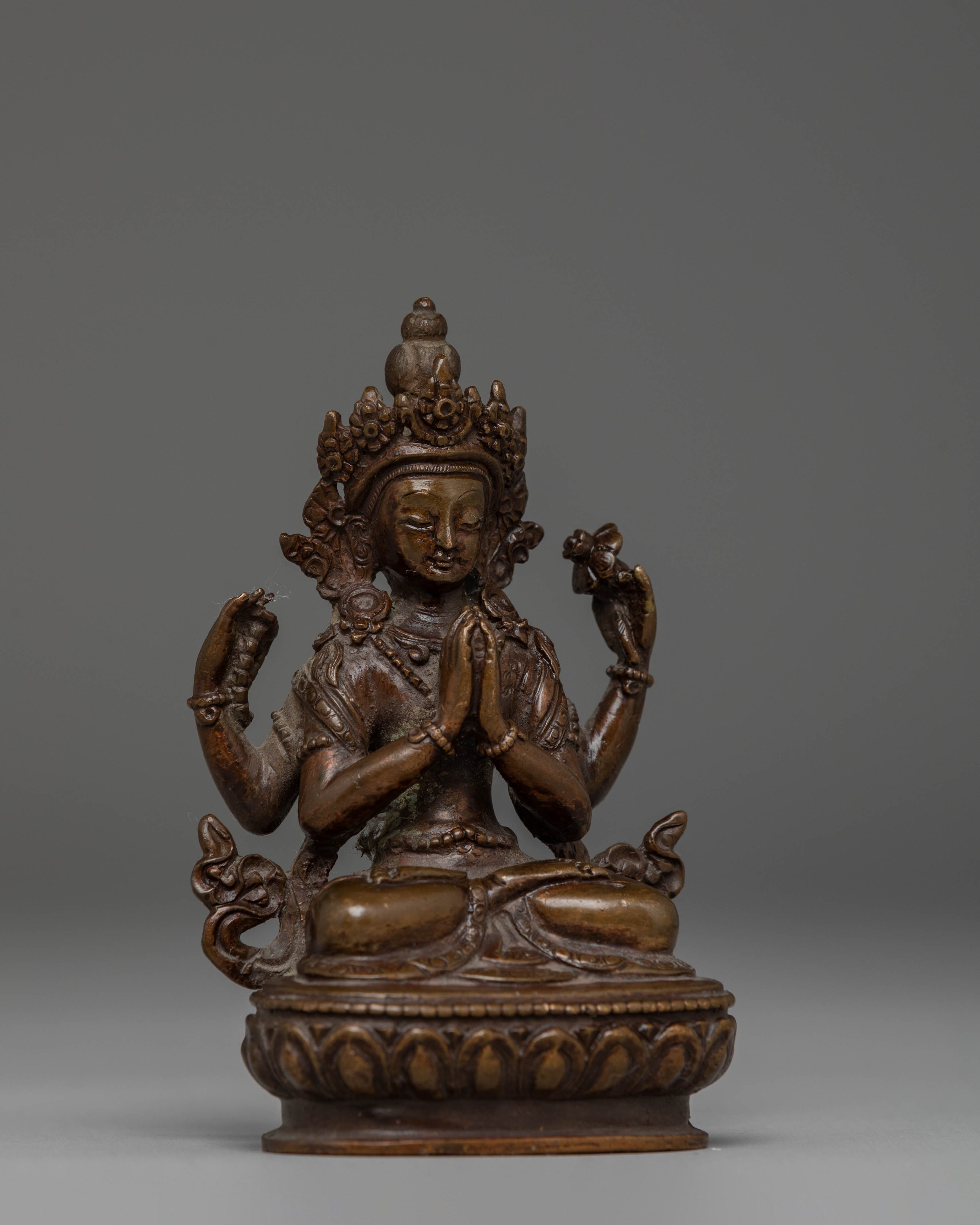 Sacred Statue of Bodhisattva Chenrezig | Buddhist Compassion Art