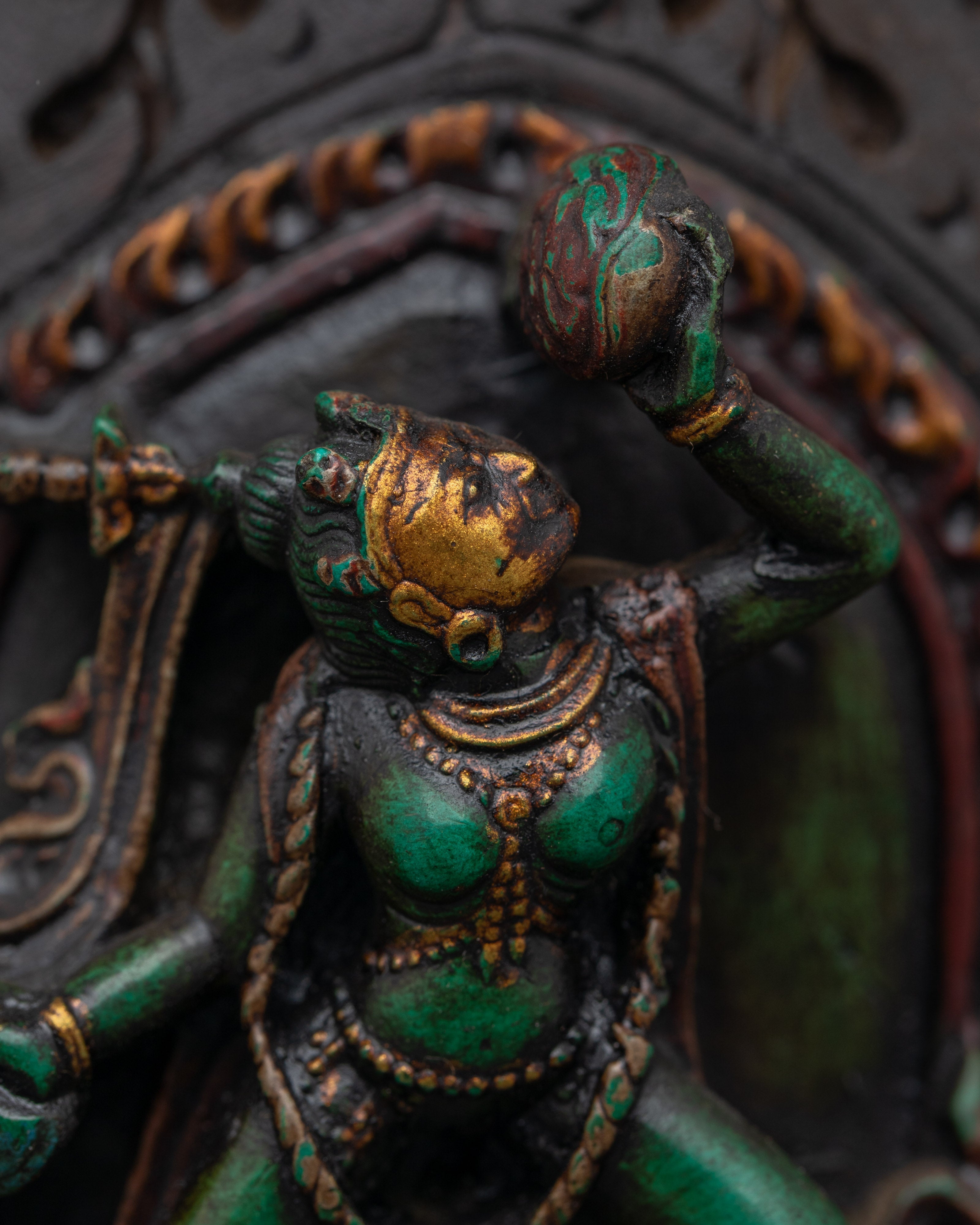 Vajrayogini Goddess of Wisdom Wooden Statue | Handcrafted Spiritual Artwork