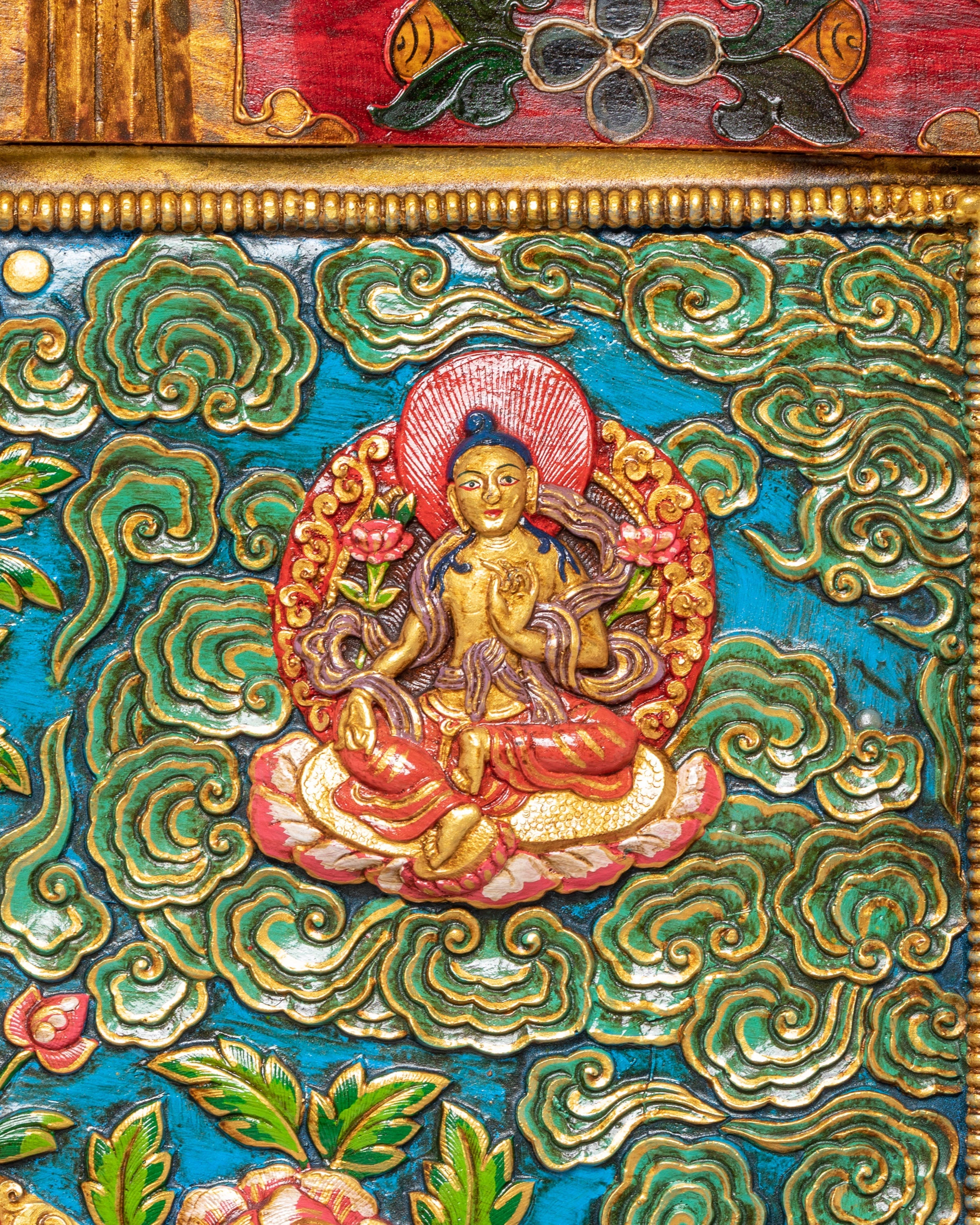 Handmade White Tara Thangka Wall Hanging | Tibetan Buddhist Goddess Art