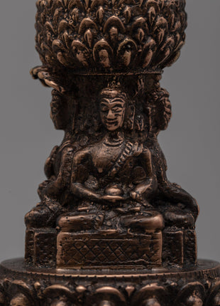 Traditional Sacred Buddhist Brass Stupa | Symbol of Enlightenment and Spiritual Growth