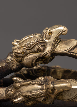 Handcrafted Brass Body Vajra with Iron Core | Tibetan Dorje Ritual Tool