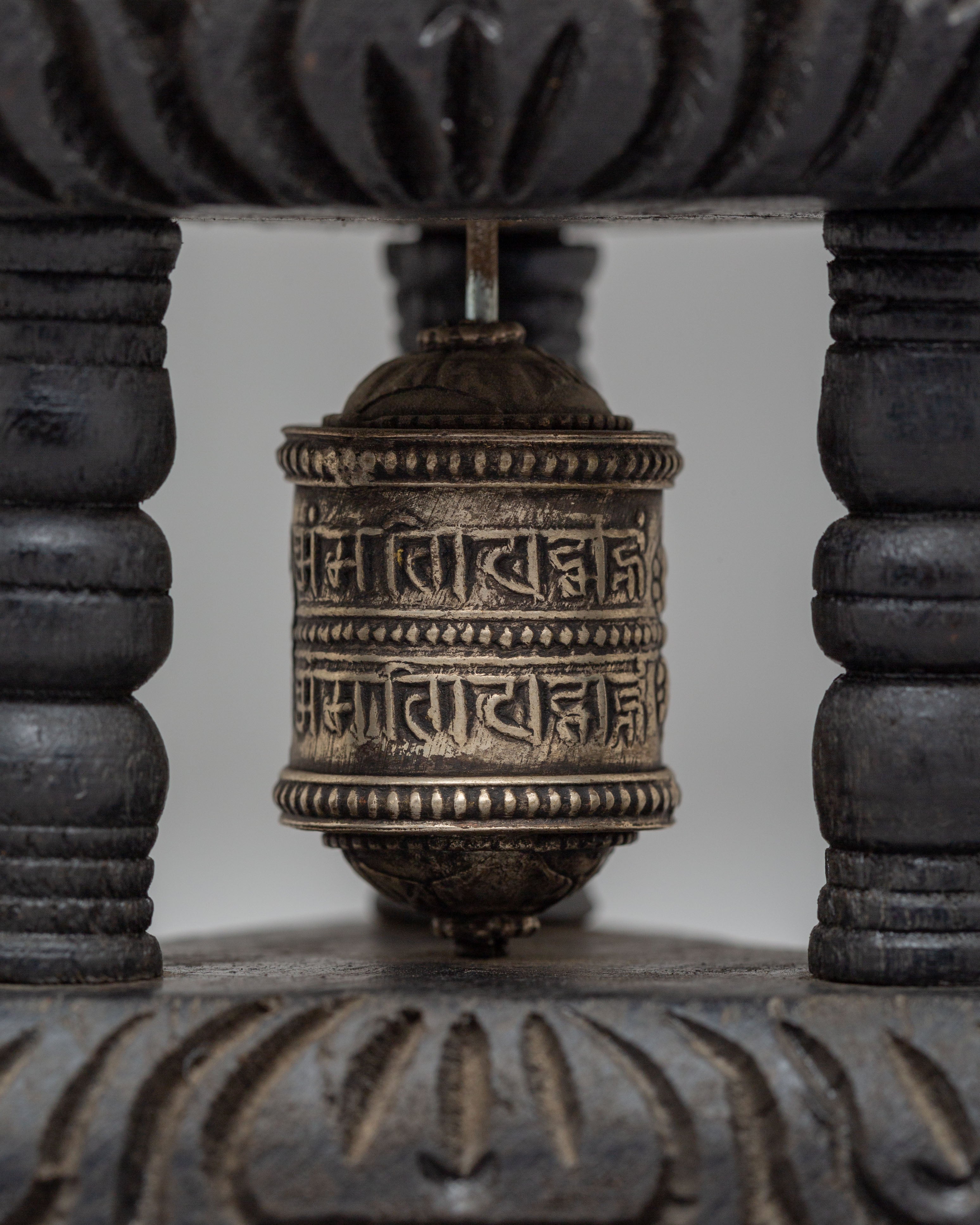 Handcrafted Prayer Wheel For Ritual | Tibetan Buddhist Mantra Spinning Wheel