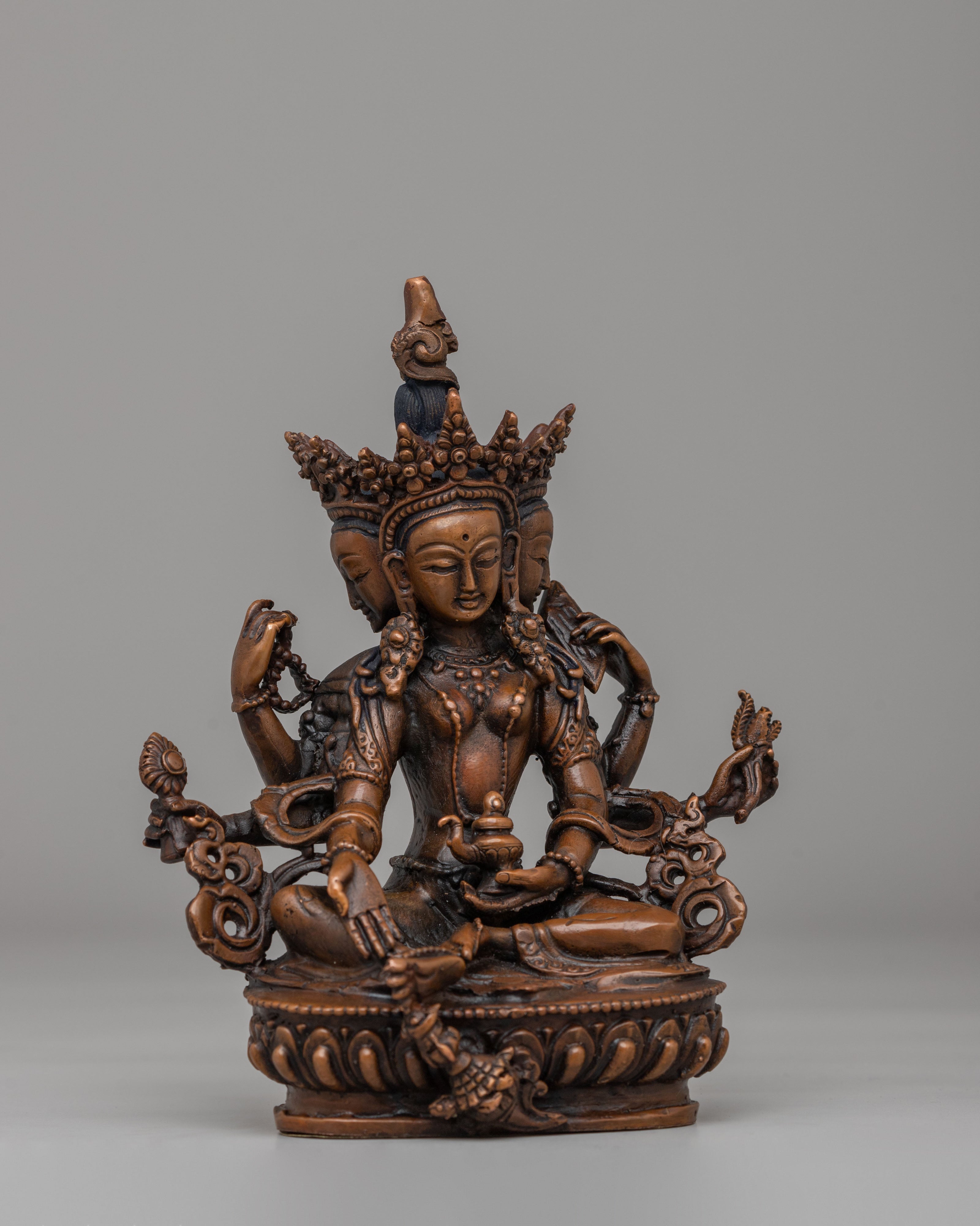 Vasudhara Statue for Wealth | Handcrafted Tibetan Wealth Deity Figurine
