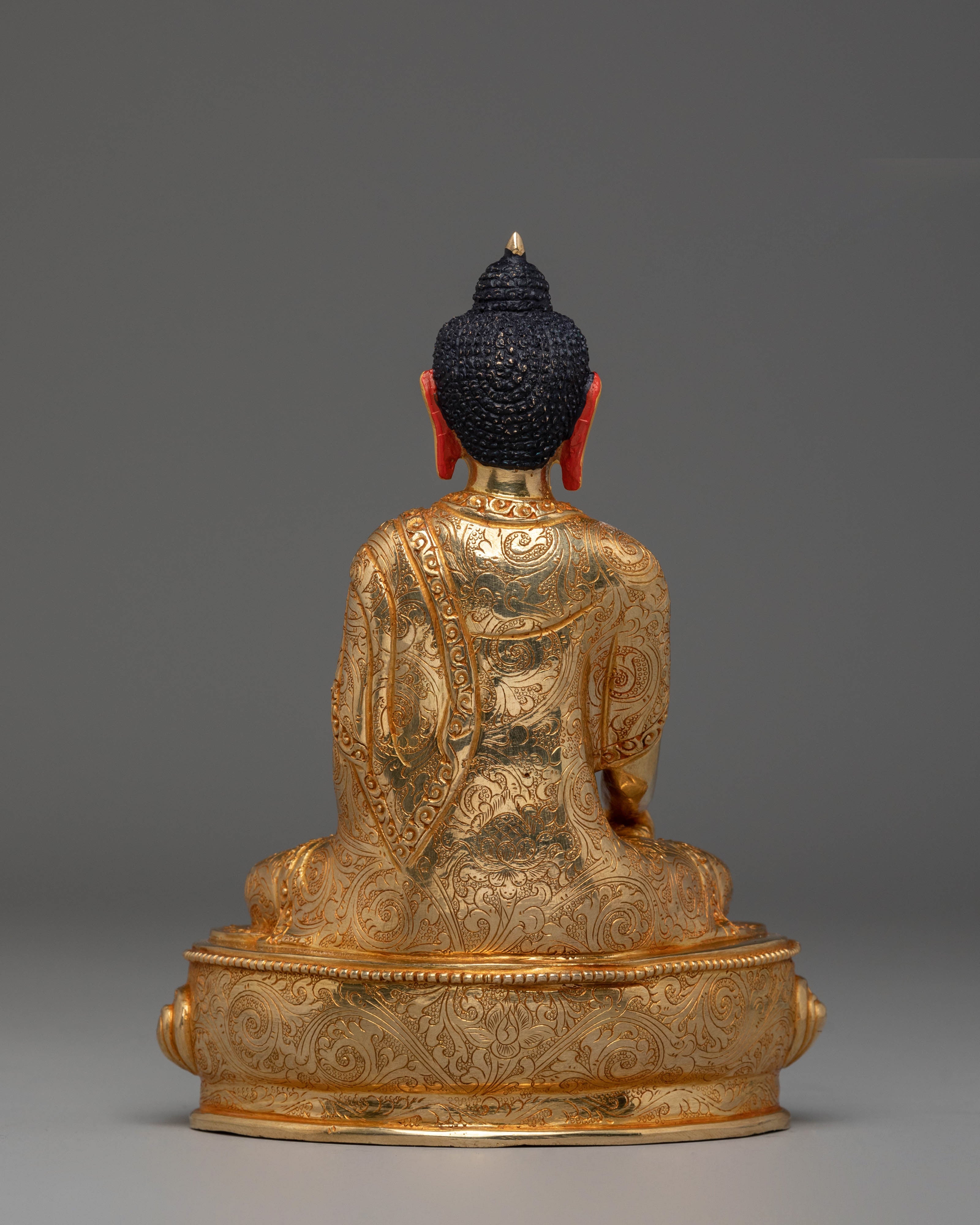 Shakyamuni Buddha Handmade Sacred Statue | Gold Plated Copper Figurine