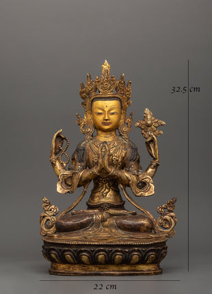 Chenrezig Bodhisattva Figurine | Compassion and Wisdom Craft