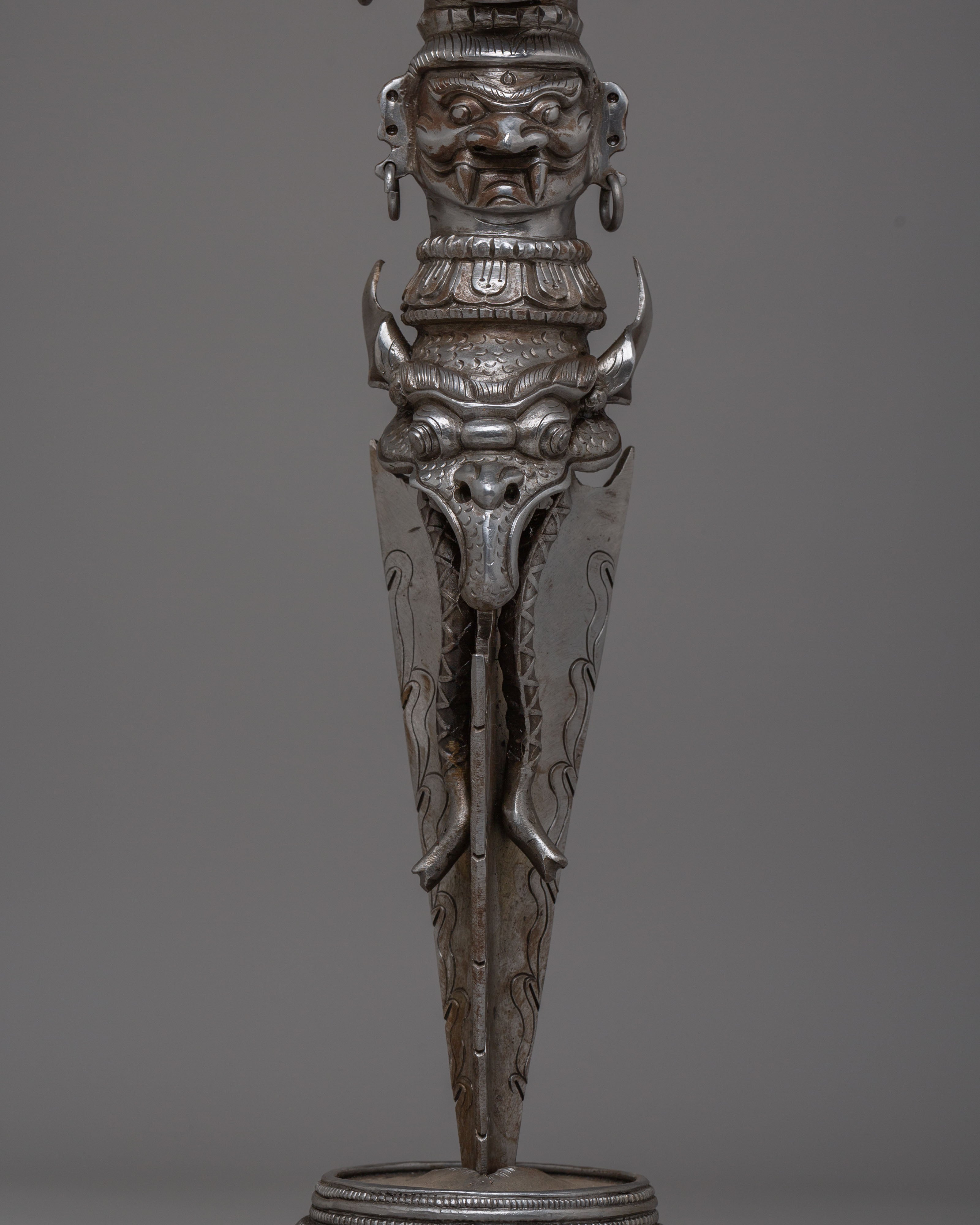 Handcrafted Iron Ritual Phurba | Tibetan Ceremonial Dagger for Protection