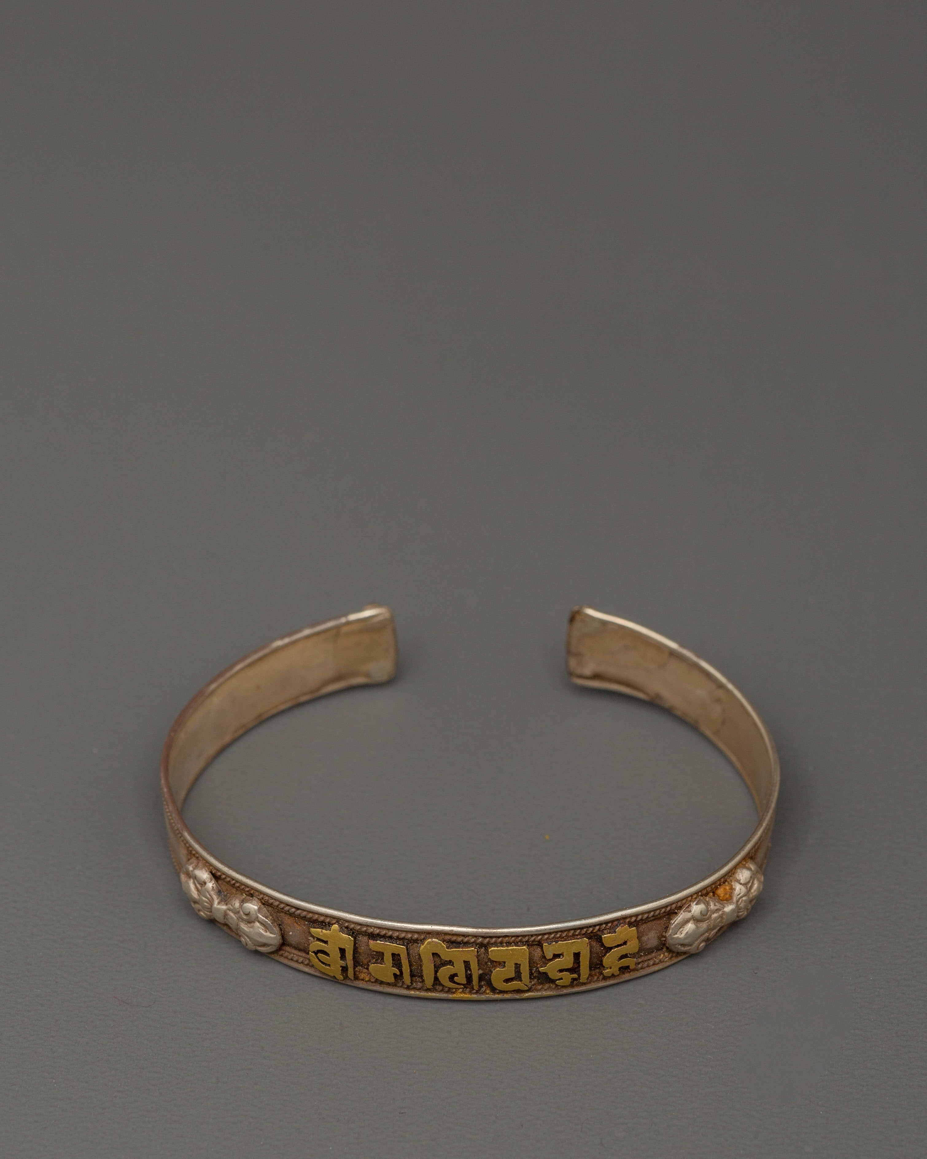 Tibetan Sterling Silver Bracelet | Spiritual Protection Jewelry