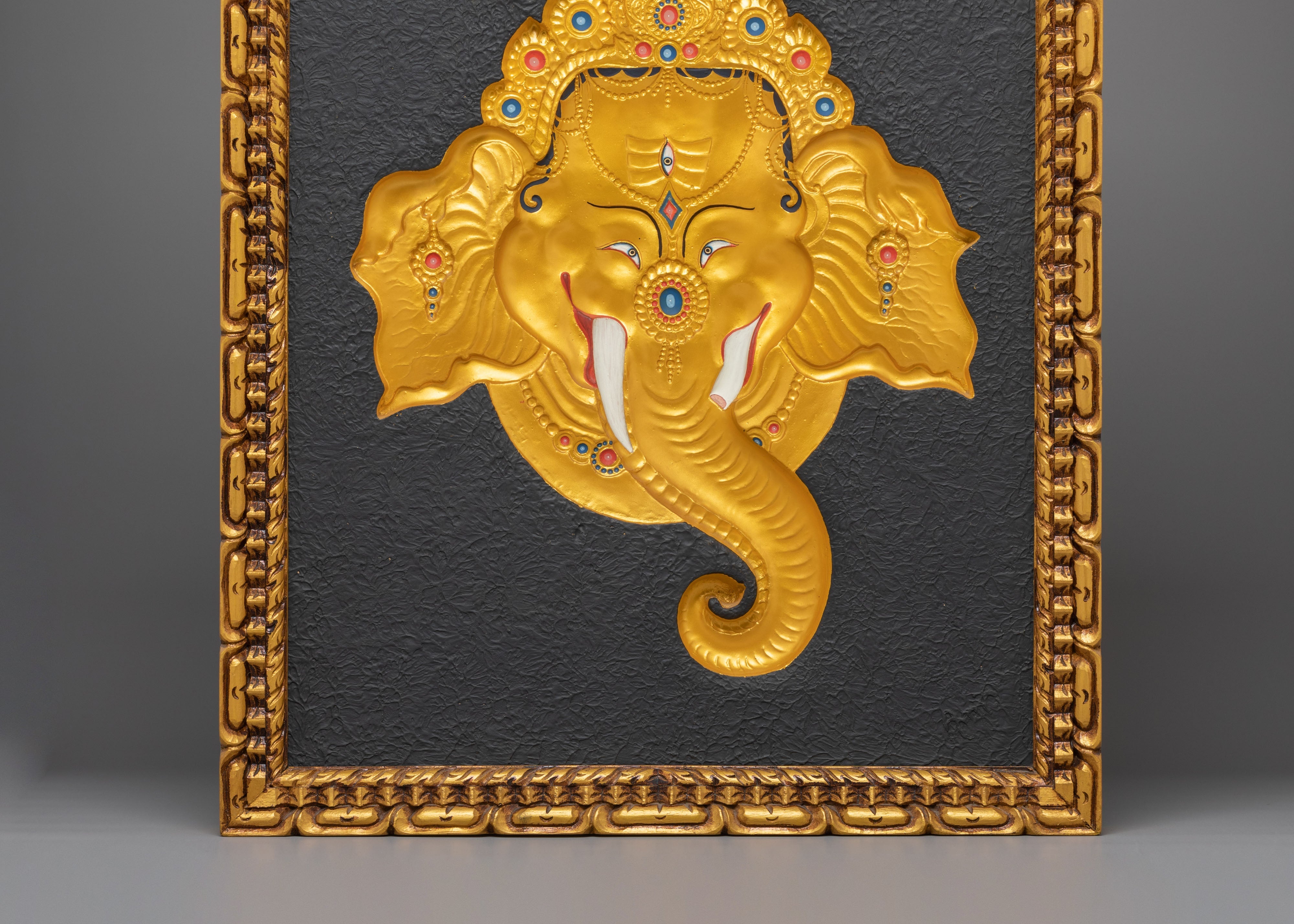 Handcrafted Ganesha Wall Art | Wooden Relief Wall Hanging for Home Decor