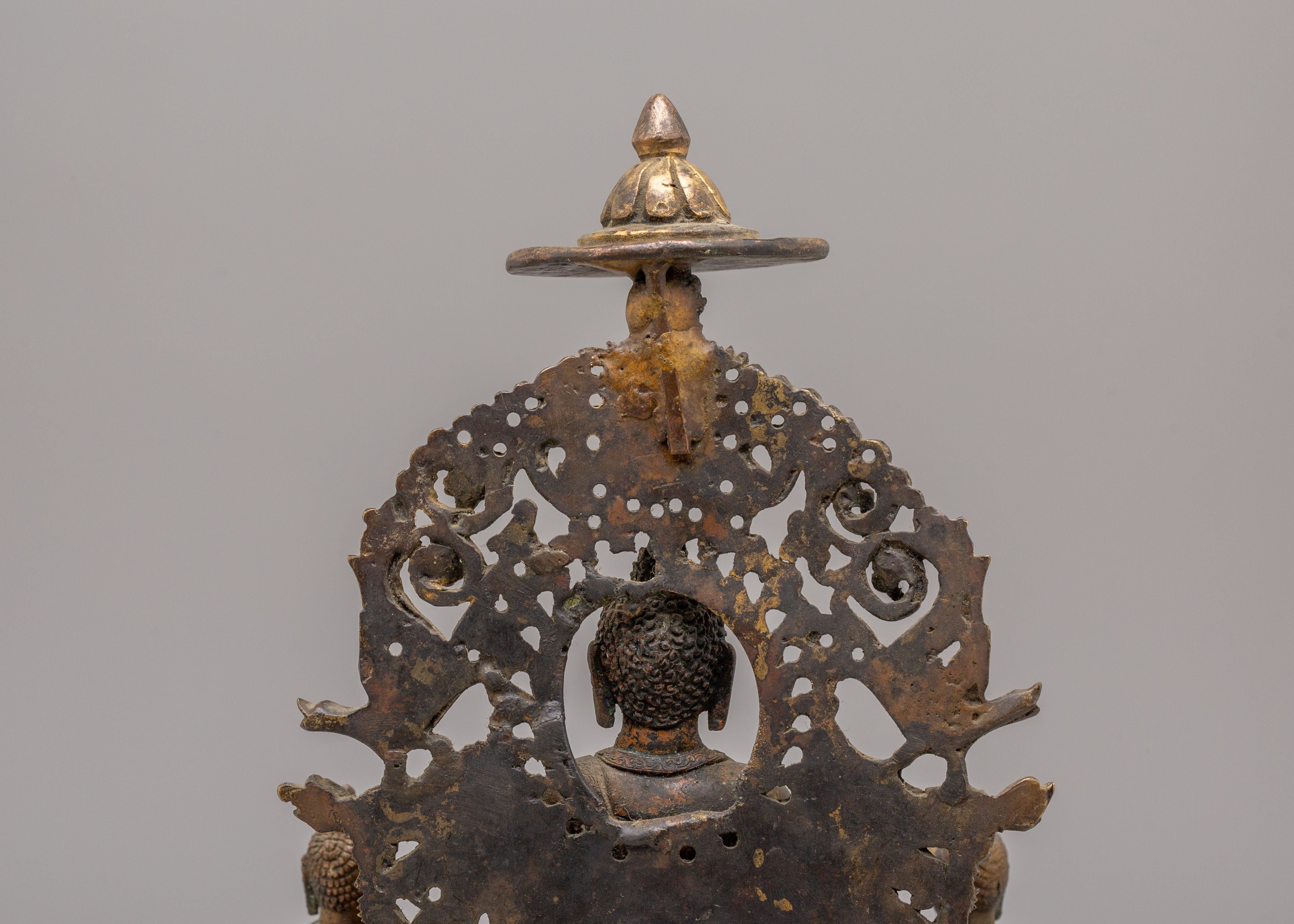Buddha With Attendant Deities Sculpture | Sacred Altar Figure