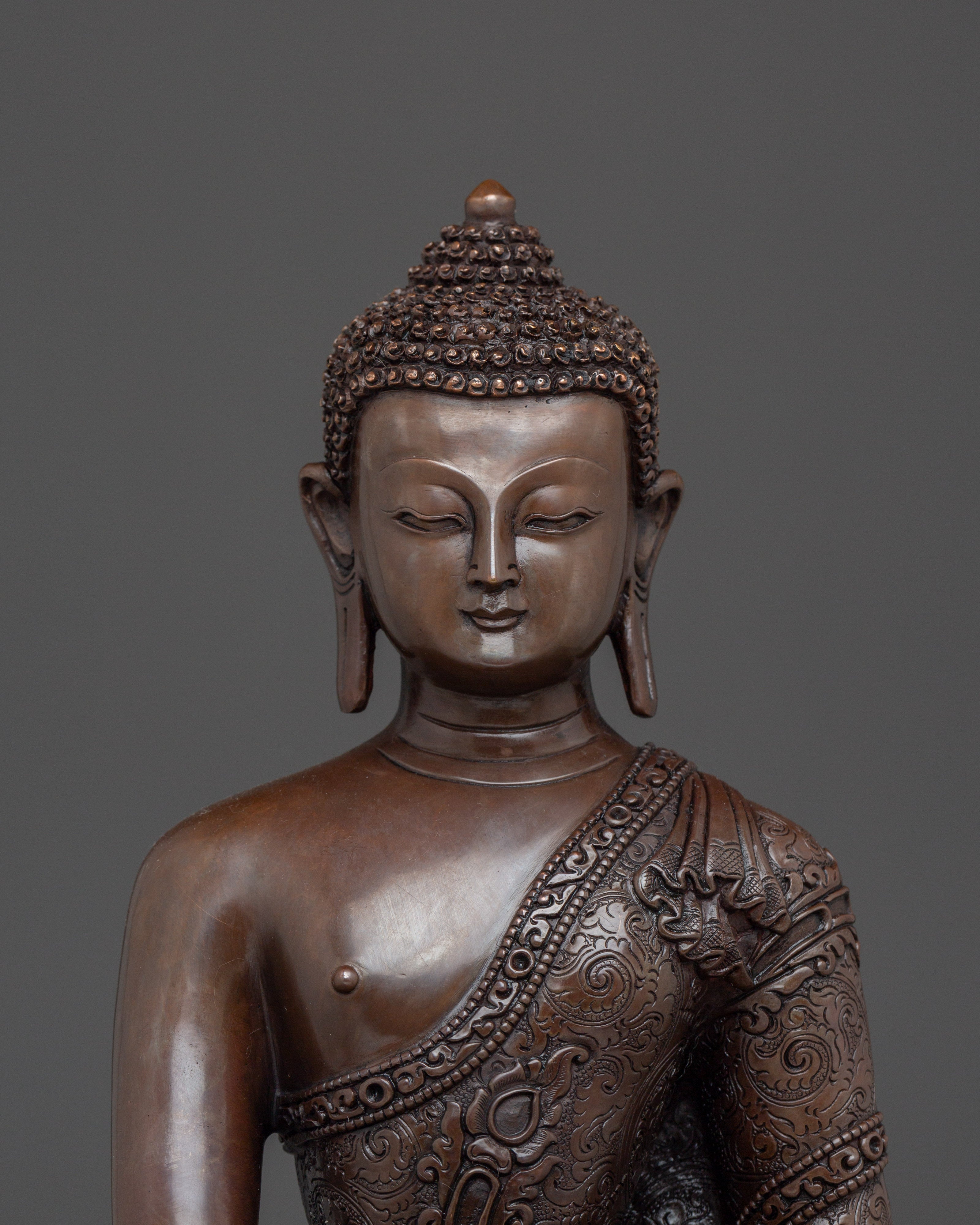 Brown Oxidized Shakyamuni Buddha Statue | Historical Gautama Buddha