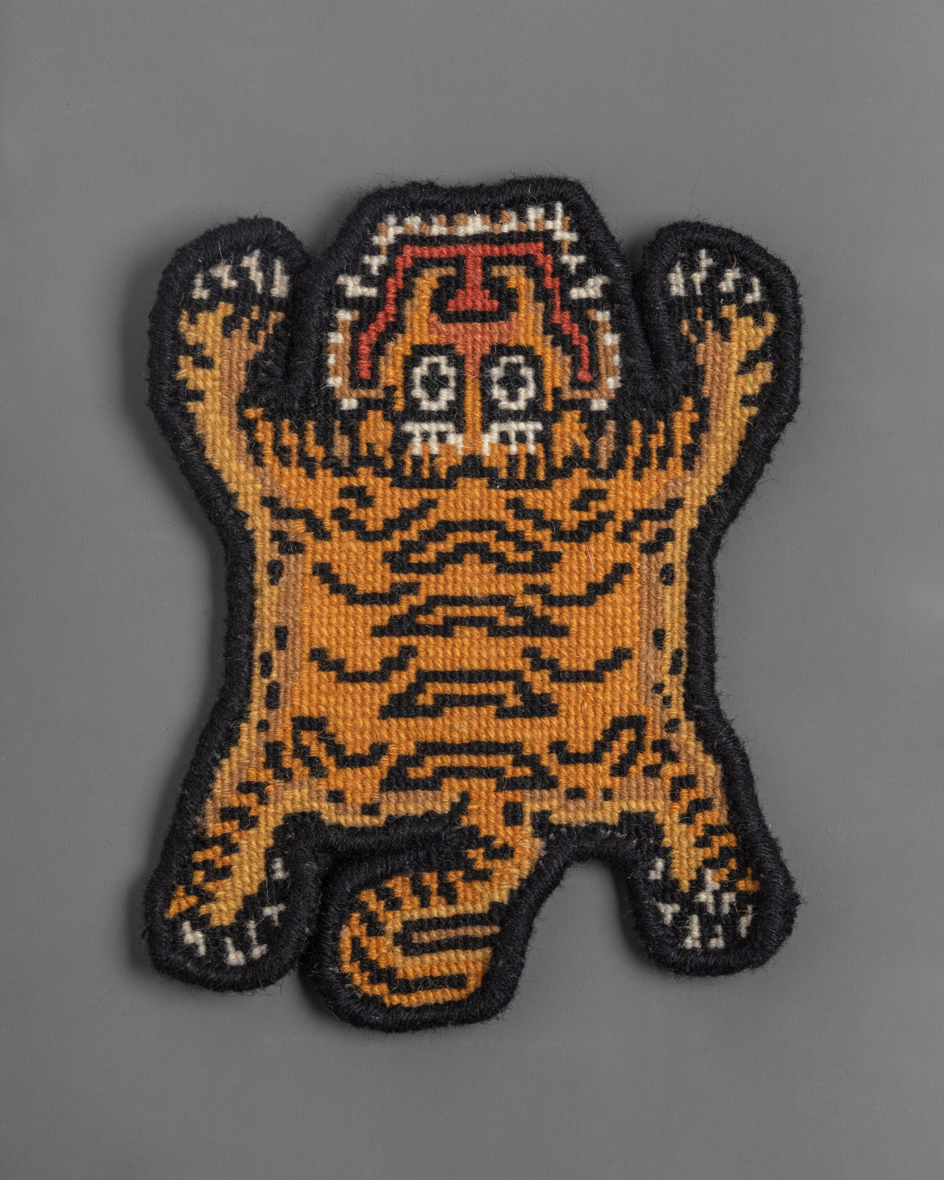 Traditional Tiger Rug Tribal Style Decor | 120 Knots Tibetan Rug