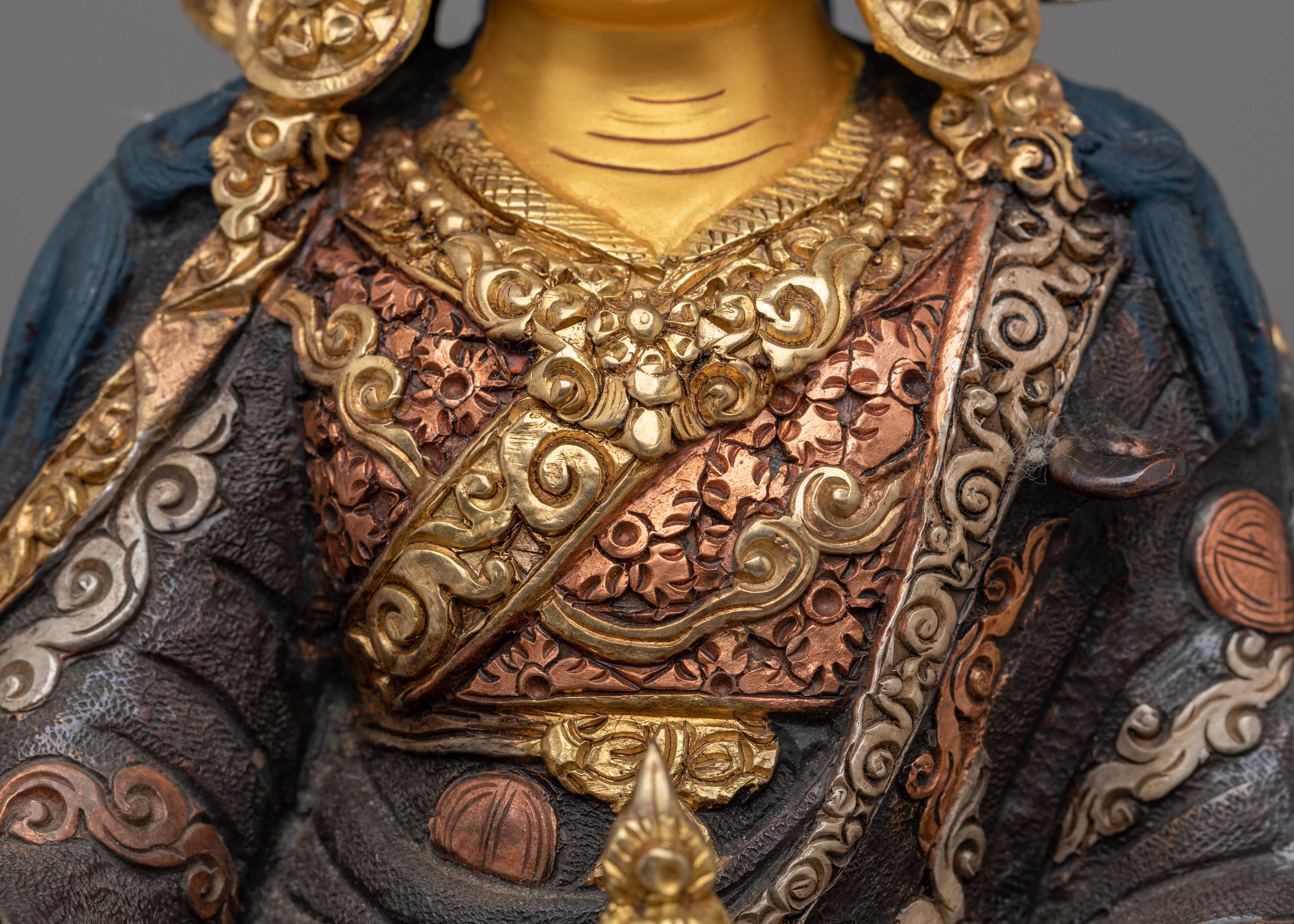 Guru Rinpoche Copper Handmade Sculpture | Tibetan Guru Rinpoche Statue