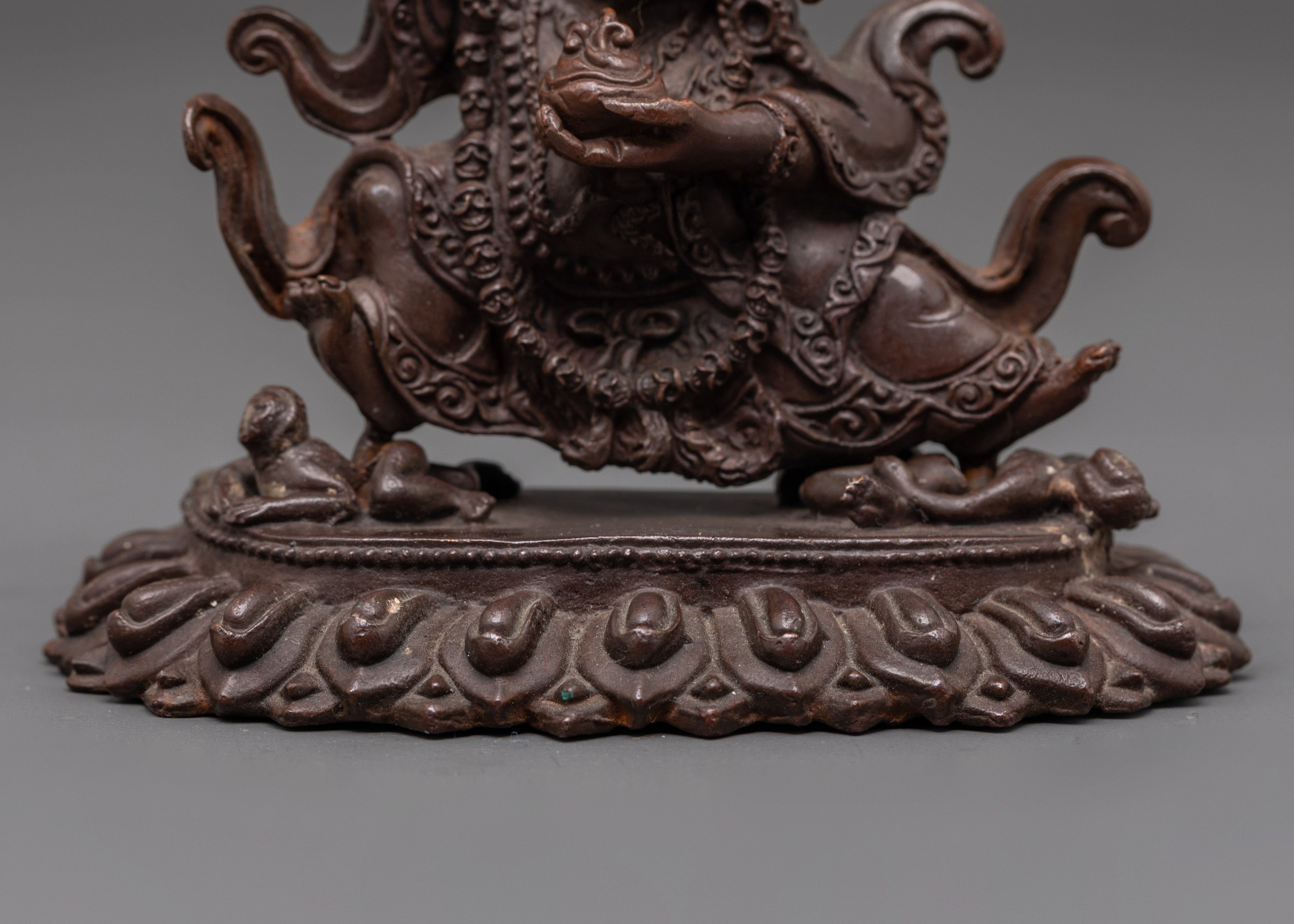 Tibetan Mahakala Bernakchen Protector Deity Statue | Guardian Deity Sculpture