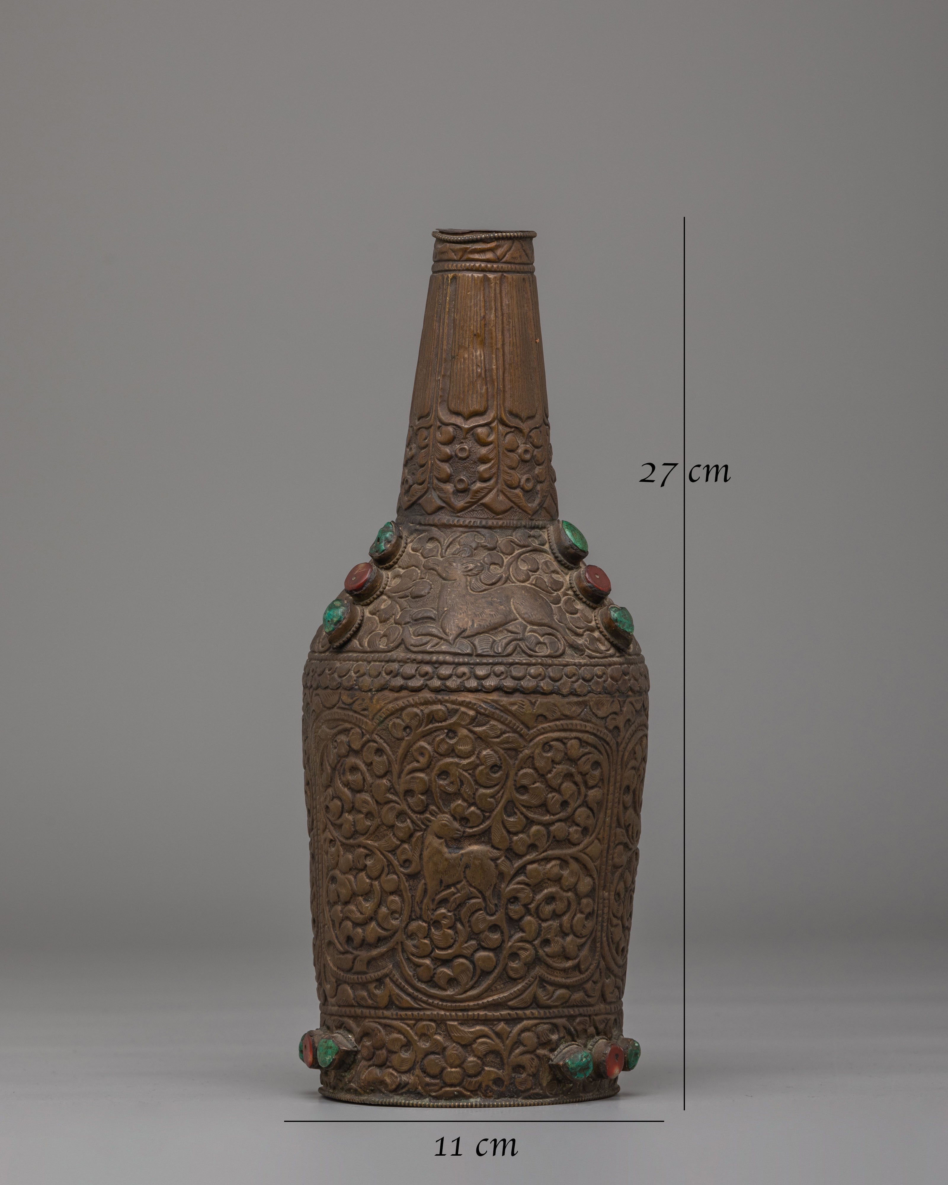 Handcrafted Floral Bottle | Flower Vase for Home Decor