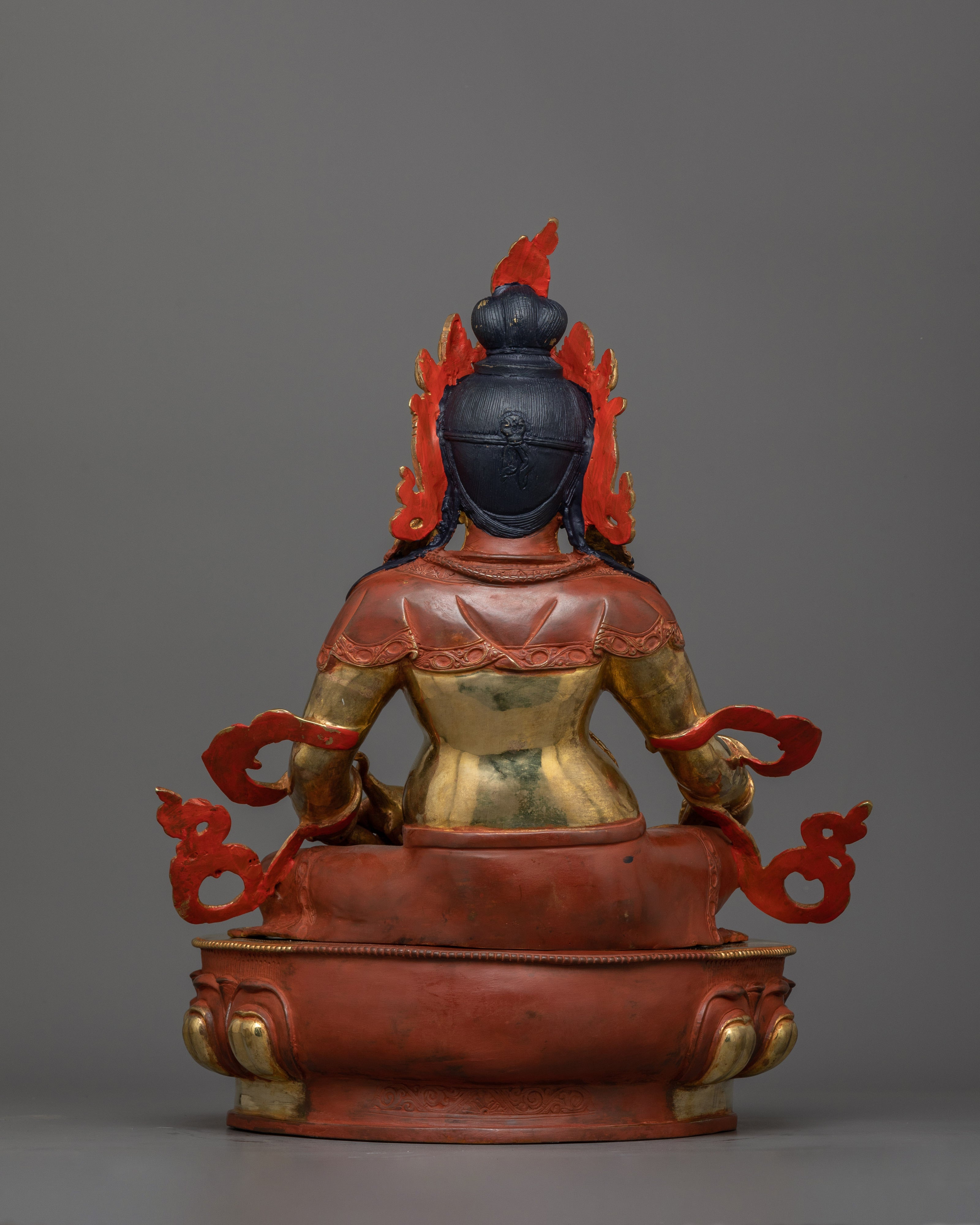 Dzambhala Spiritual Himalayan Hand Carved Statue | Tibetan Buddhist Wealth Deity