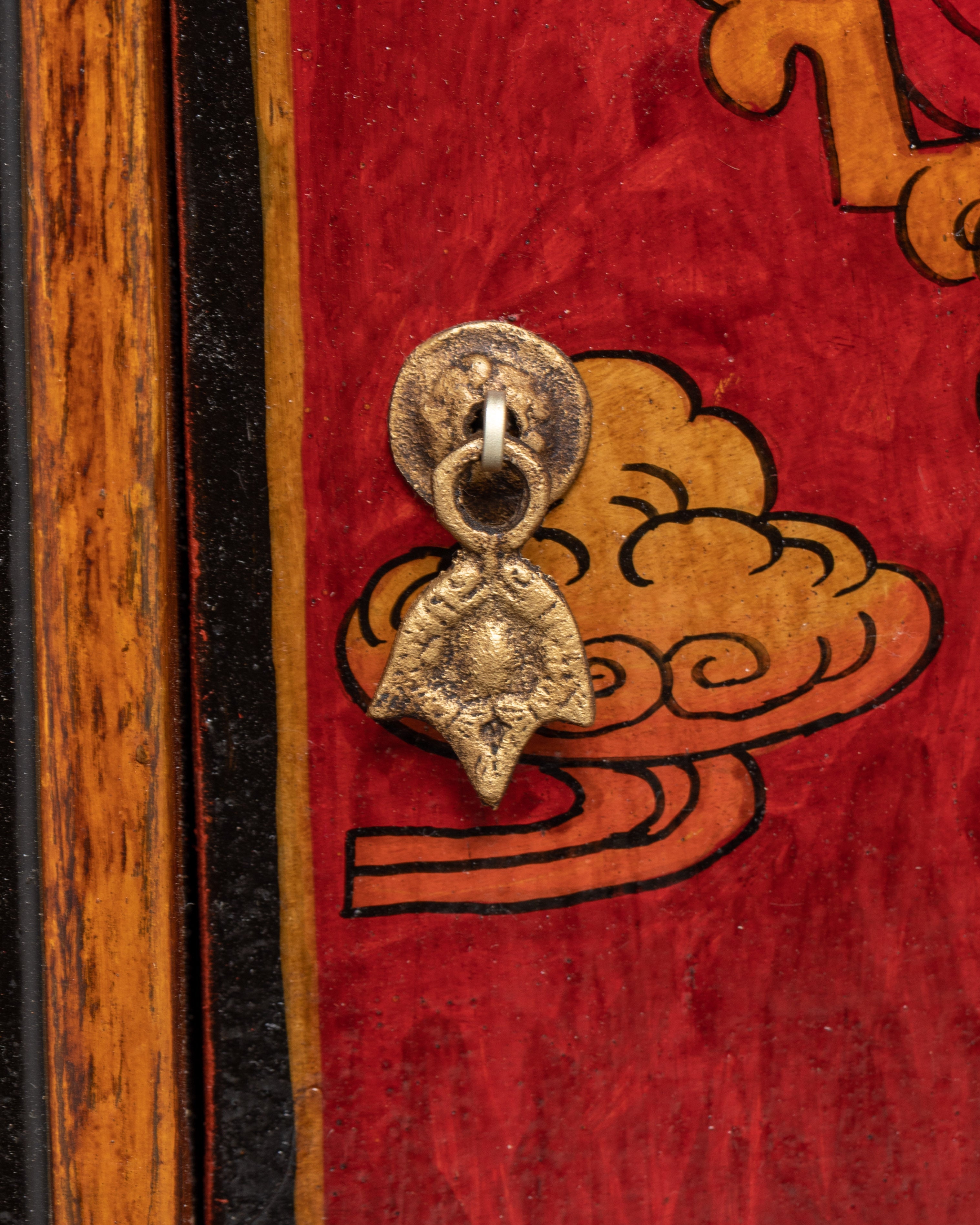 Handcrafted Tibetan Wooden Cabinet | Intricate Handcarving