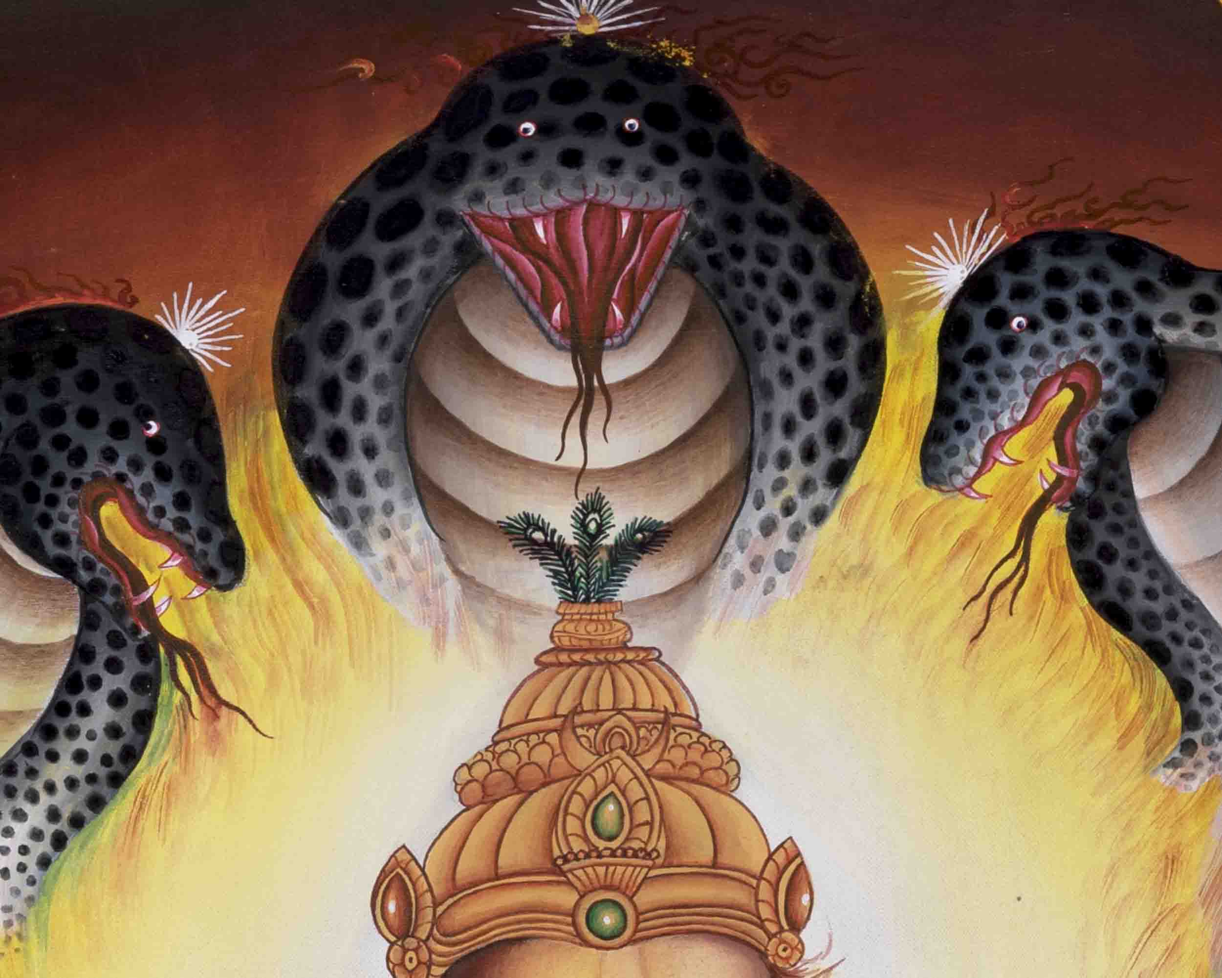 Fierce Narasimha Thangka | Lion-Headed Deity