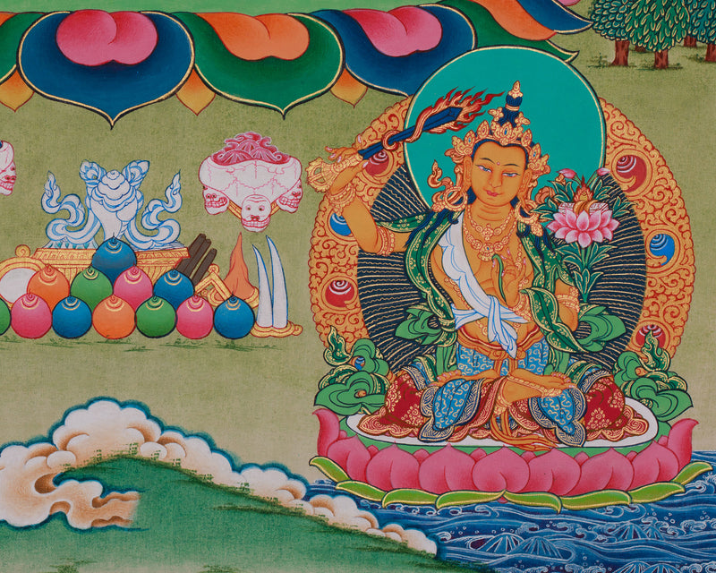 Trio Bodhisattva Thangka | Vajrapani, Chenrezig and Manjushri