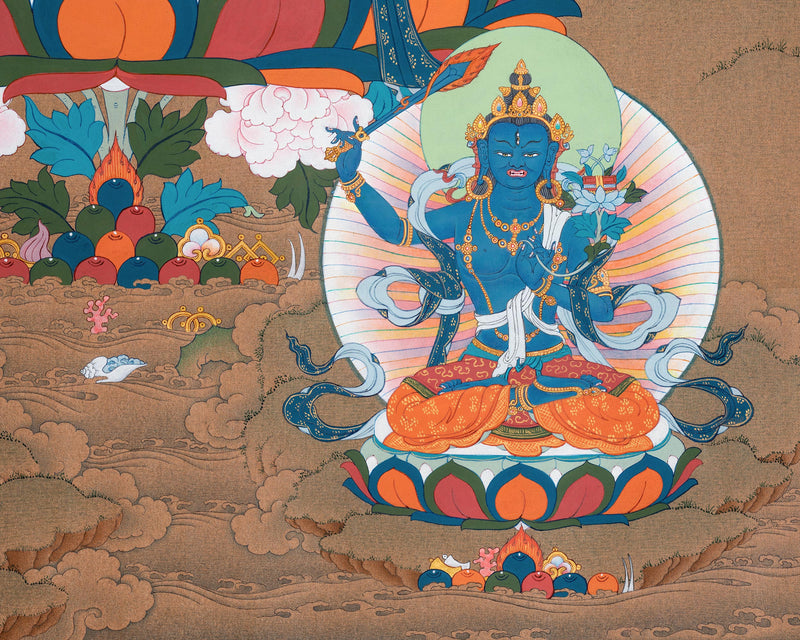 Five Forms of Manjushri Thangka | Bodhisattva of Wisdom and Knowledge