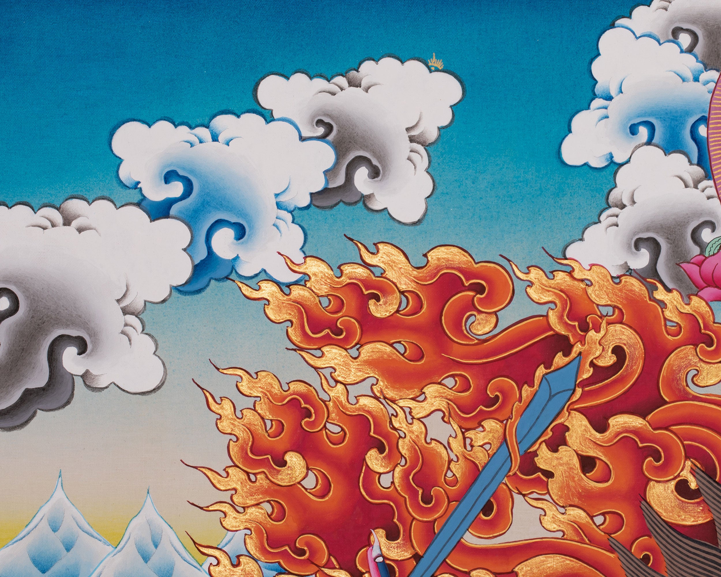 Wrathful Deity Four Armed Mahakala thangka | Powerful Protector