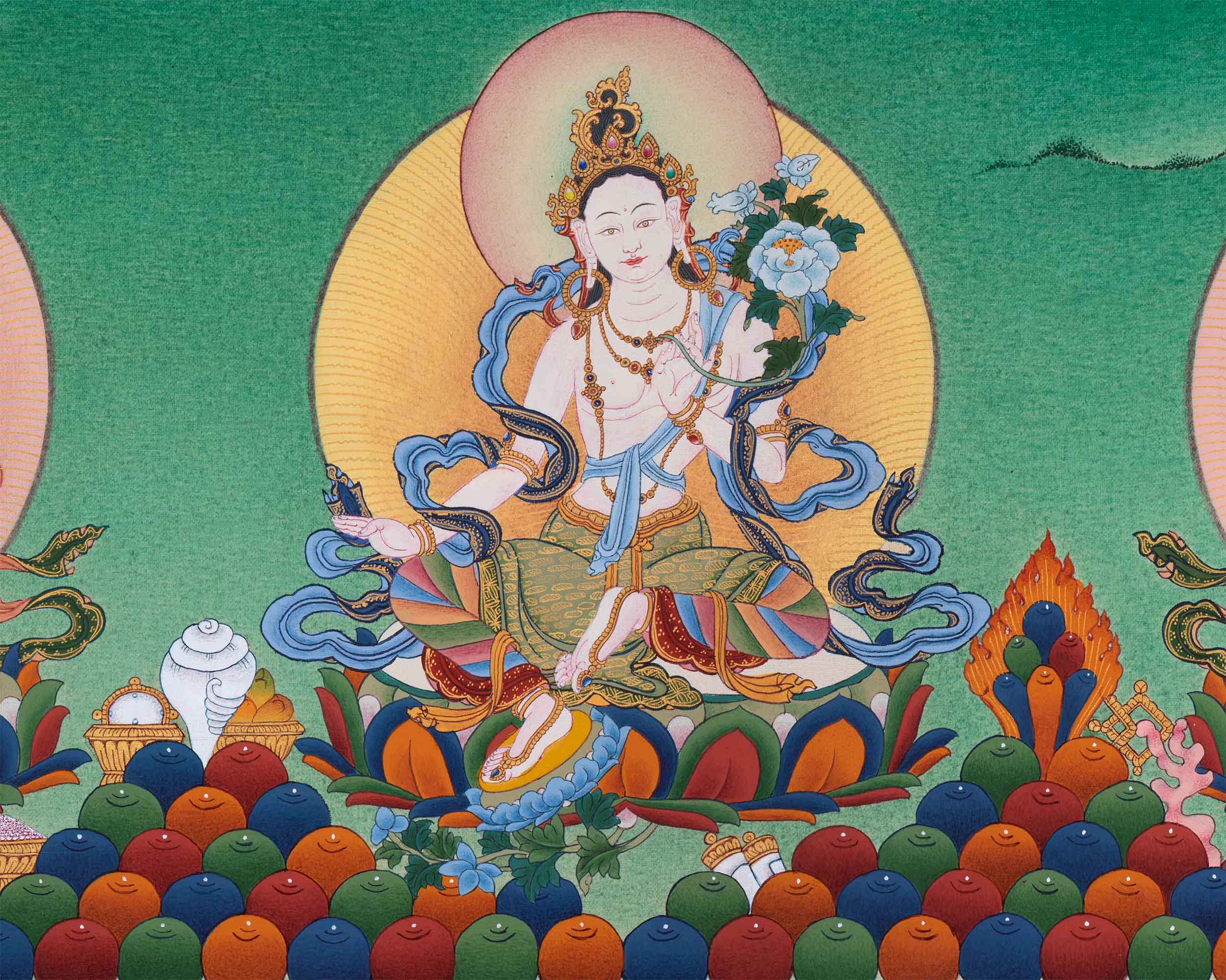 Exclusive Traditional 21 Tara Thangka | Goddesses of Compassion and Protection | Religious Artwork